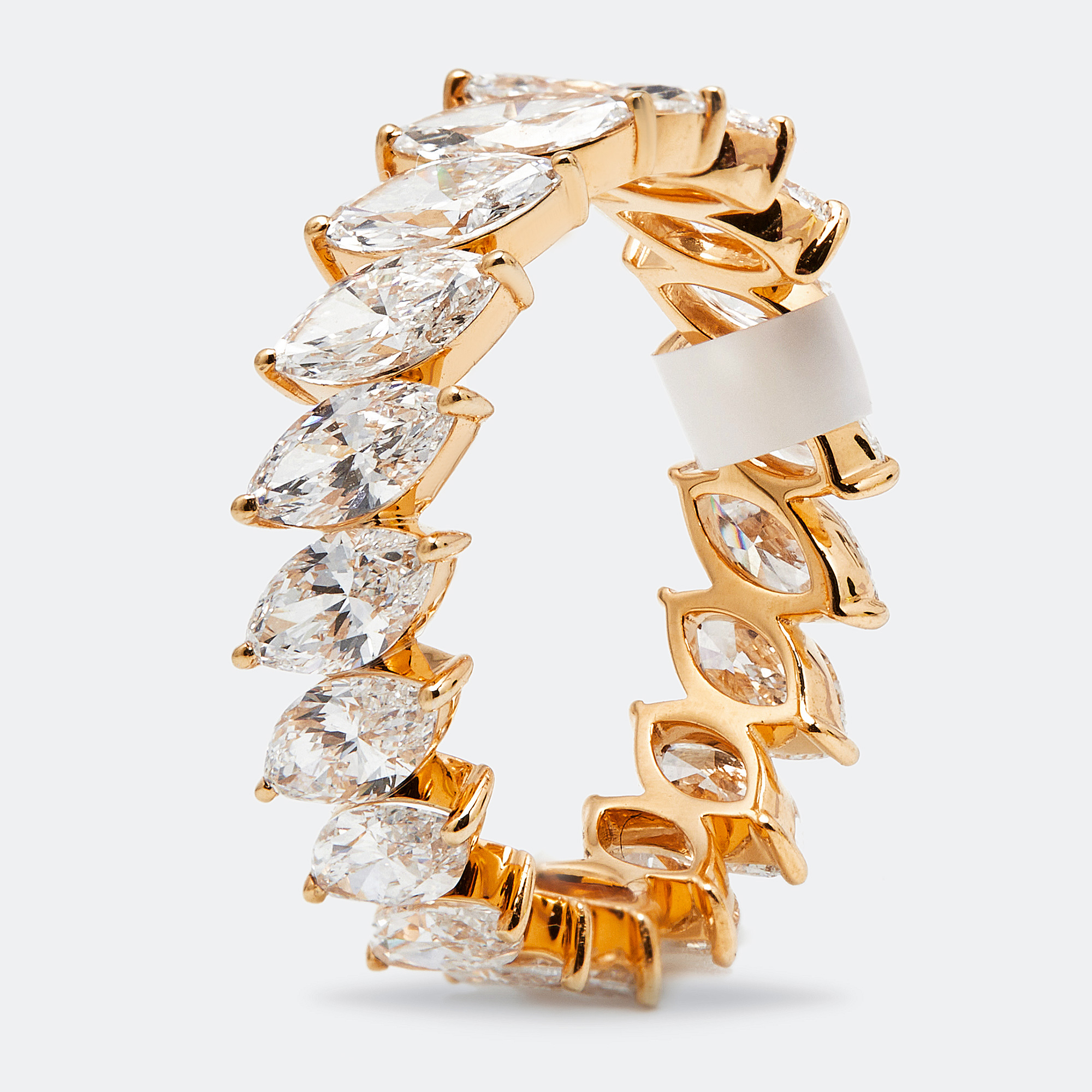 

3.80 cts Marquise Brilliant Lab Grown Diamond 18k Rose Gold Eternity Band Ring Size