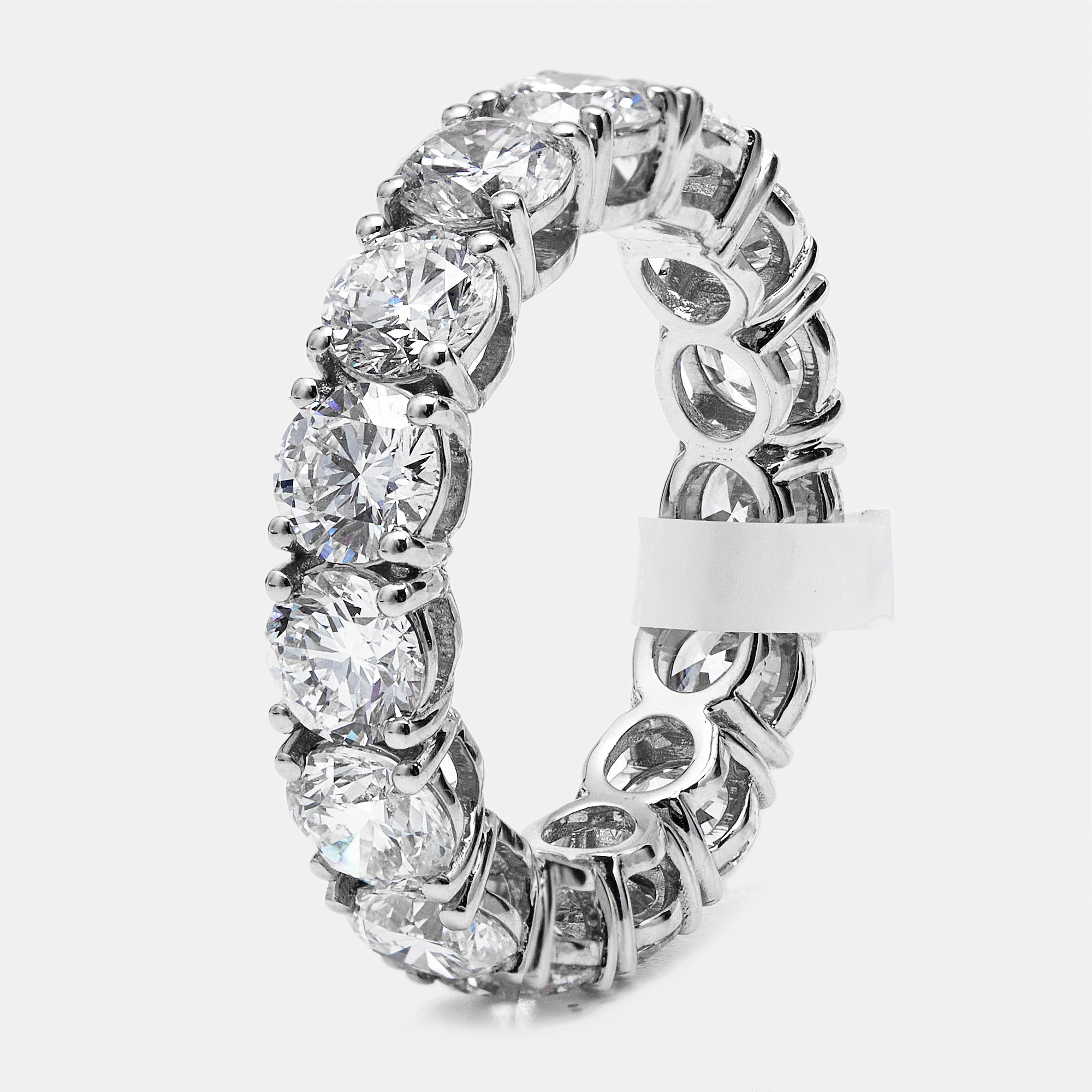 

6 cts Round Brilliant Lab Grown Diamonds 18k White Gold Eternity Band Ring Size