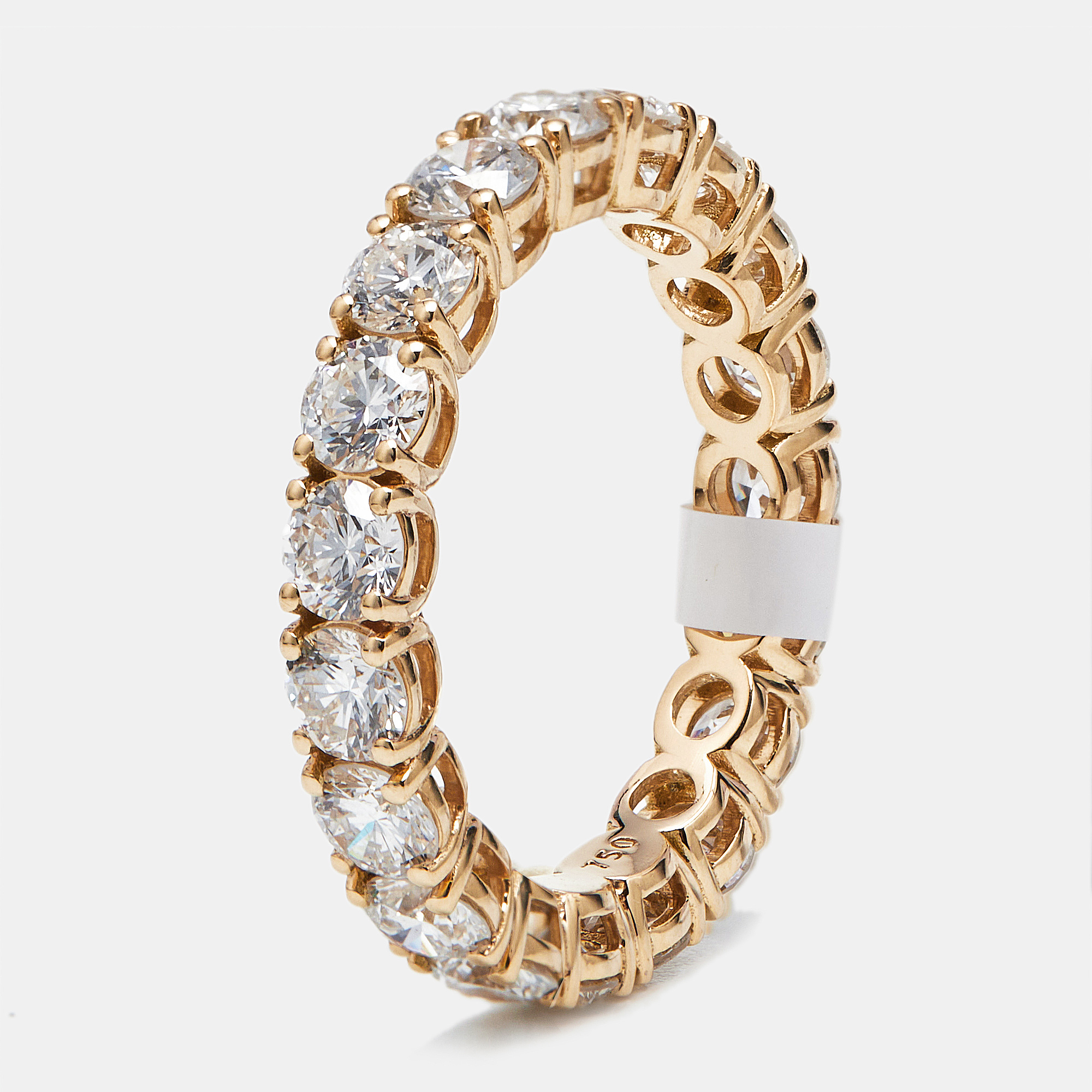 

3.00 cts Round Brilliant Lab Grown Diamonds 18k Rose Gold Eternity Band Ring Size