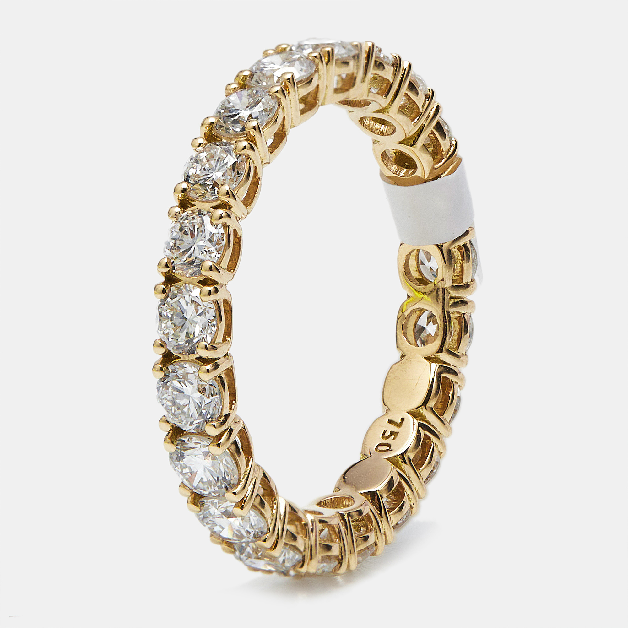 

2.25 cts Round Brilliant Lab Grown Diamonds 18k Yellow Gold Eternity Band Ring Size