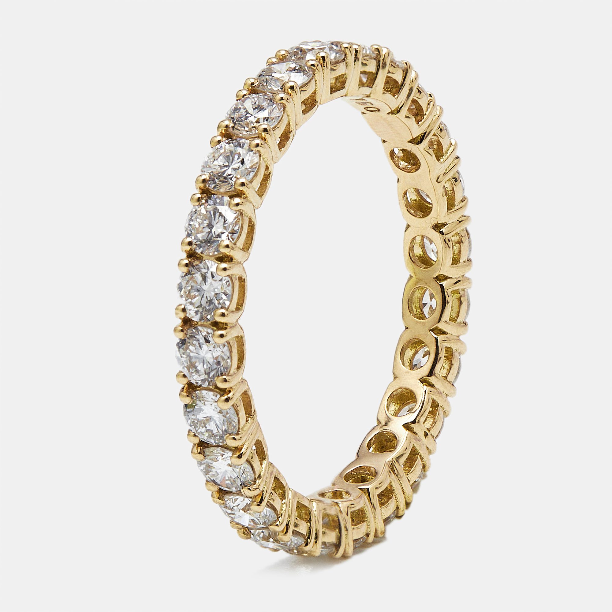 

1.25 cts Round Brilliant Lab Grown Diamonds 18k Yellow Gold Eternity Band Ring Size