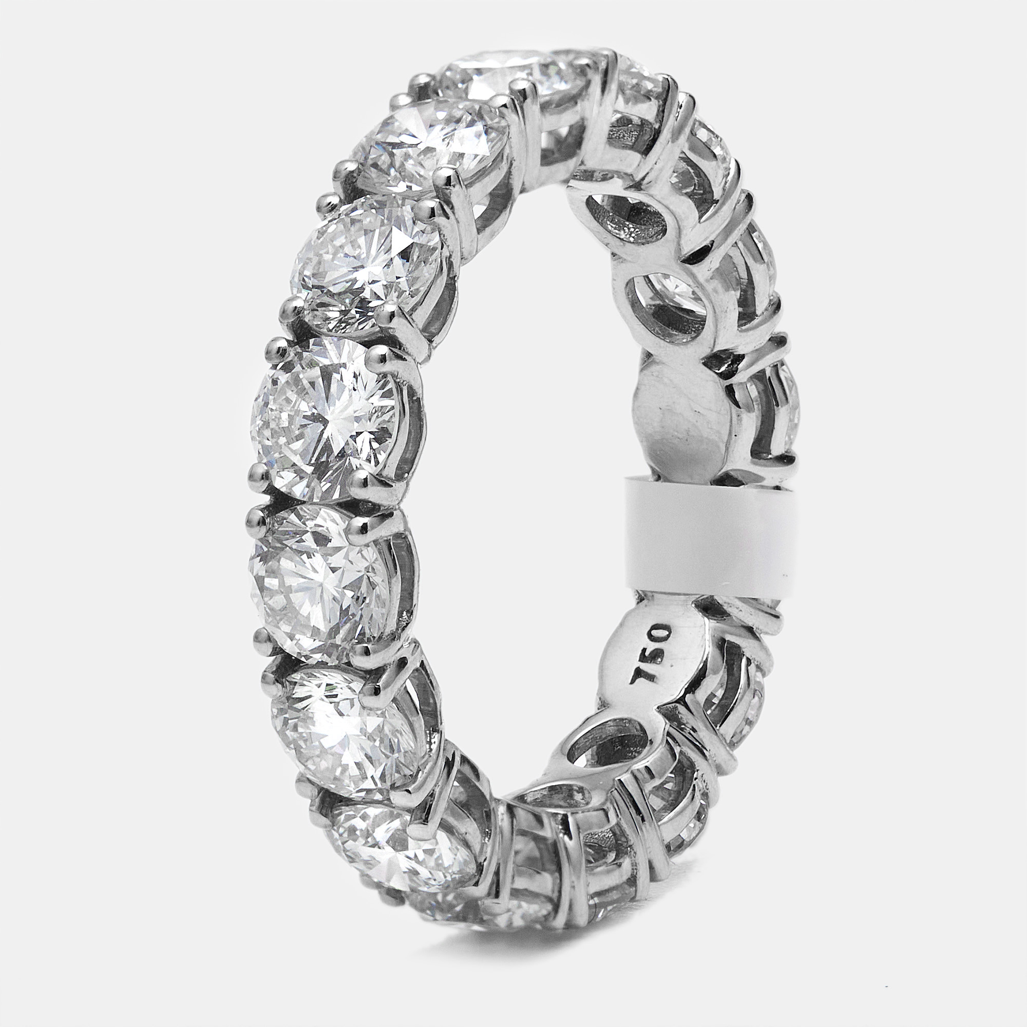 

5.00 cts Round Brilliant Lab Grown Diamonds 18k White Gold Eternity Band Ring Size
