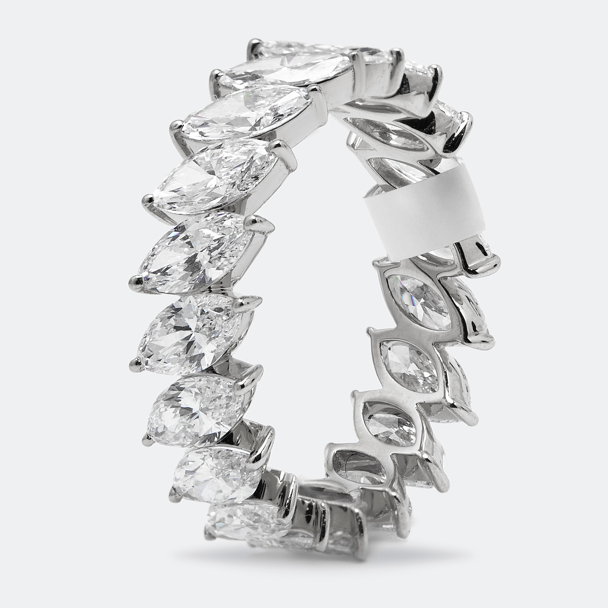 

3.80 cts Marquise Brilliant Lab Grown Diamond 18k White Gold Eternity Band Ring Size