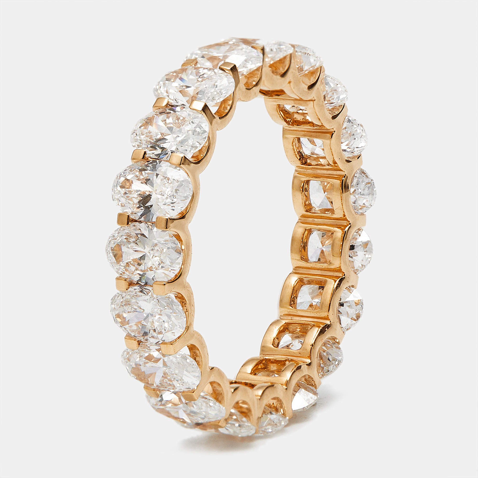 

4.80 cts Oval Brilliant Lab Grown Diamond 18k Rose Gold Eternity Band Ring Size