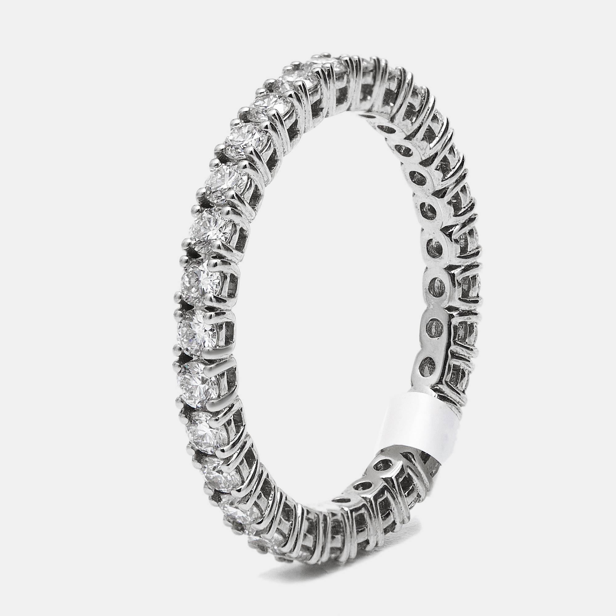 

1.00 cts Round Brilliant Lab Grown Diamond 18k White Gold Eternity Band Ring Size