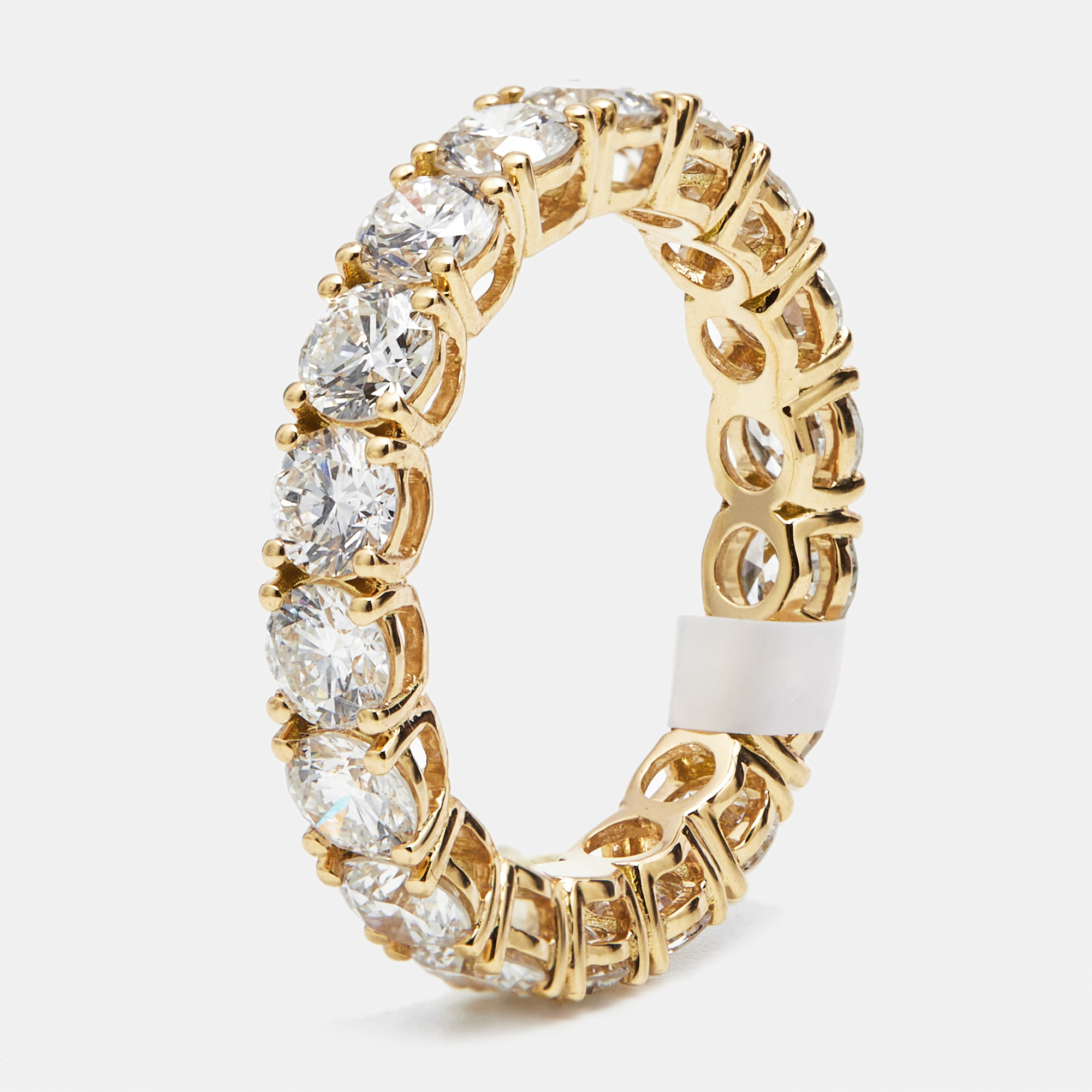 

3.60 cts Round Brilliant Lab Grown Diamonds 18k Yellow Gold Eternity Band Ring Size