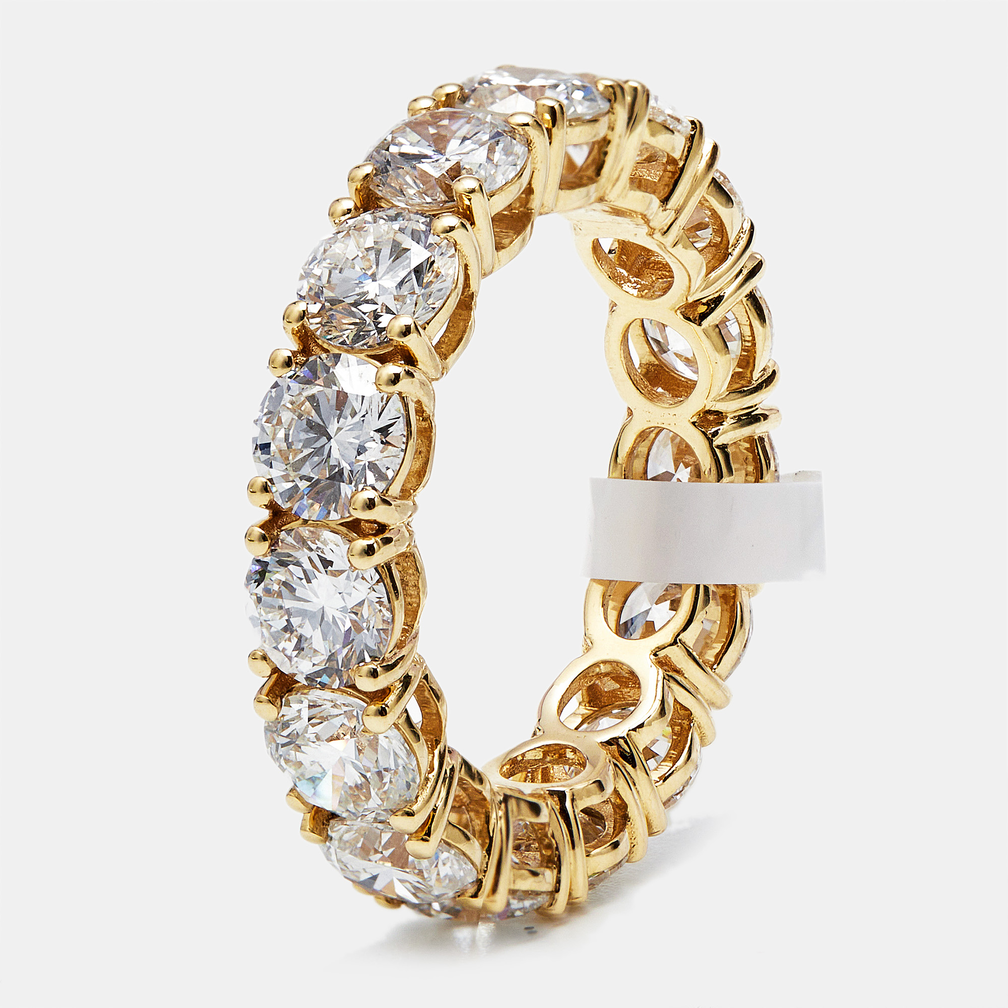 

6 cts Round Brilliant Lab Grown Diamonds 18k Yellow Gold Eternity Band Ring Size