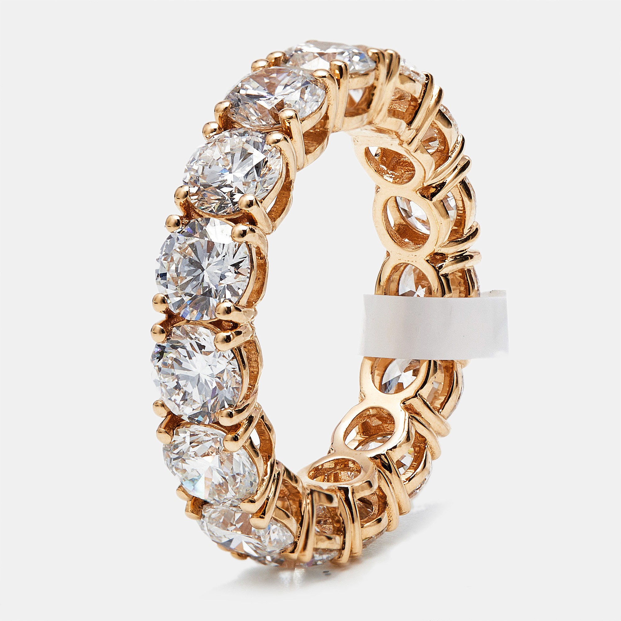 

6 cts Round Brilliant Lab Grown Diamonds 18k Rose Gold Eternity Band Ring Size