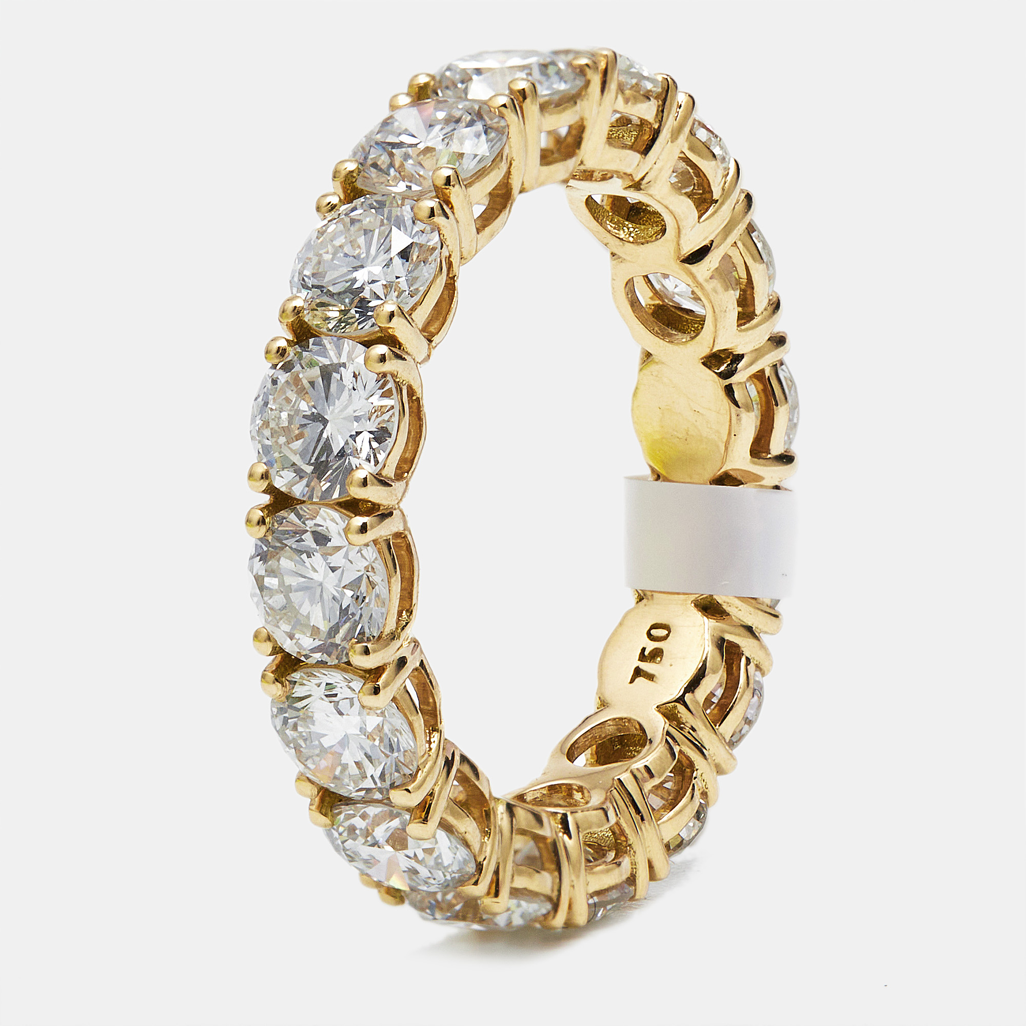 

5.00 cts Round Brilliant Lab Grown Diamonds 18k Yellow Gold Eternity Band Ring Size
