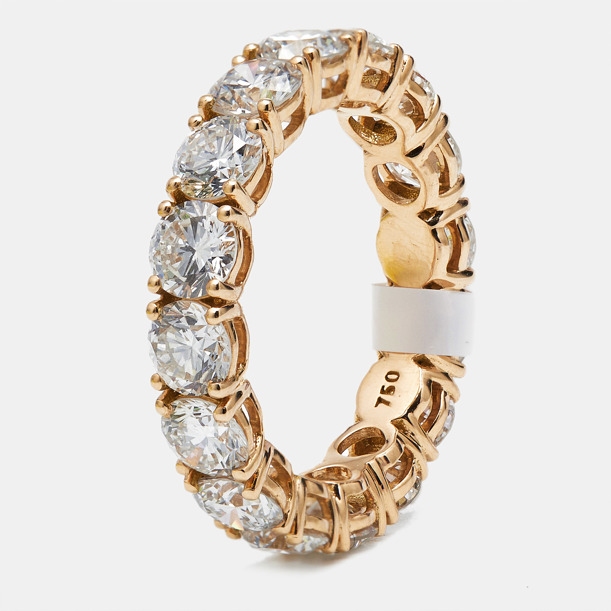 

5.00 cts Round Brilliant Lab Grown Diamonds 18k Rose Gold Eternity Band Ring Size