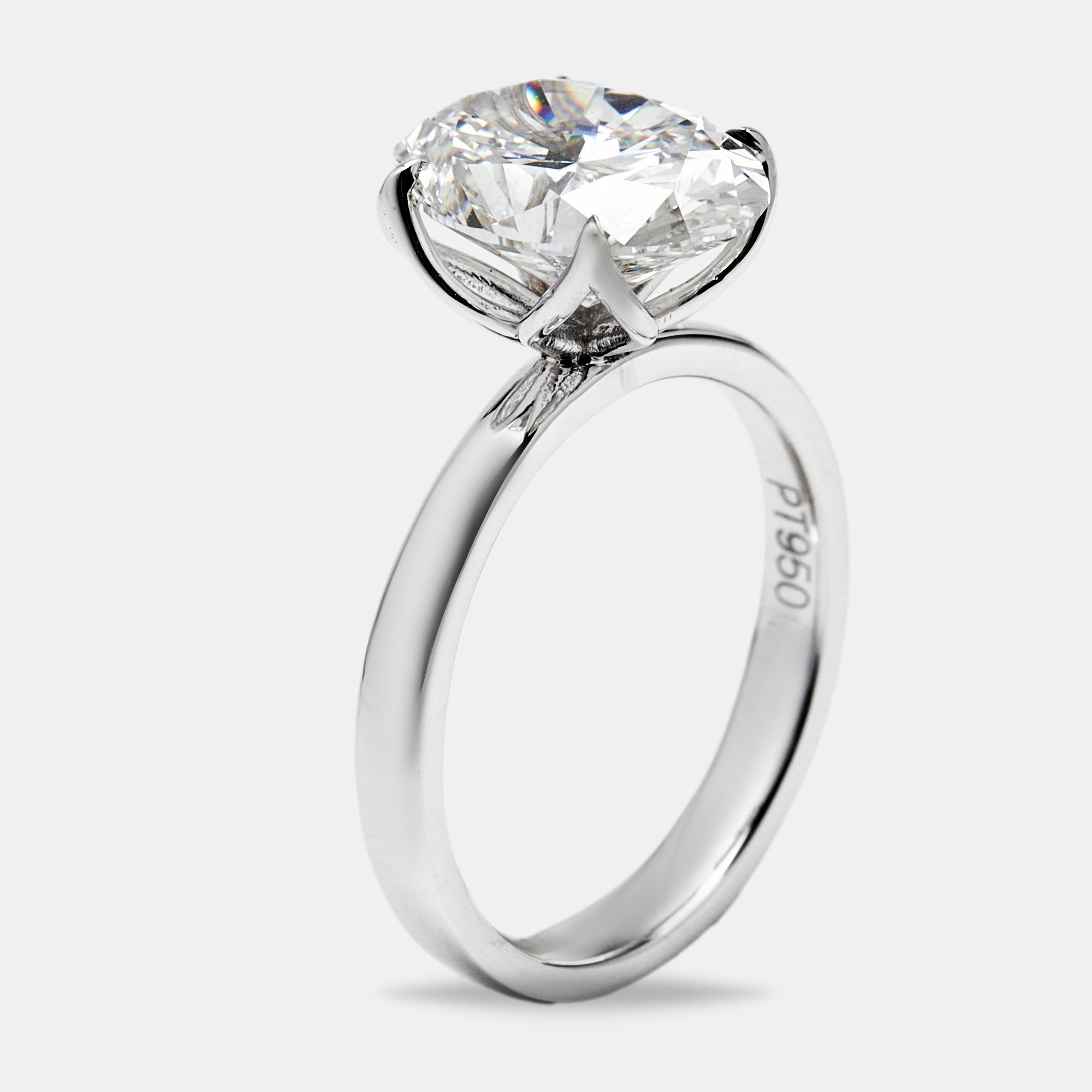 Pre-owned The Diamond Edit 3.5 Cts Oval Brilliant Lab Grown Diamond 18k White Gold Ring Size 52
