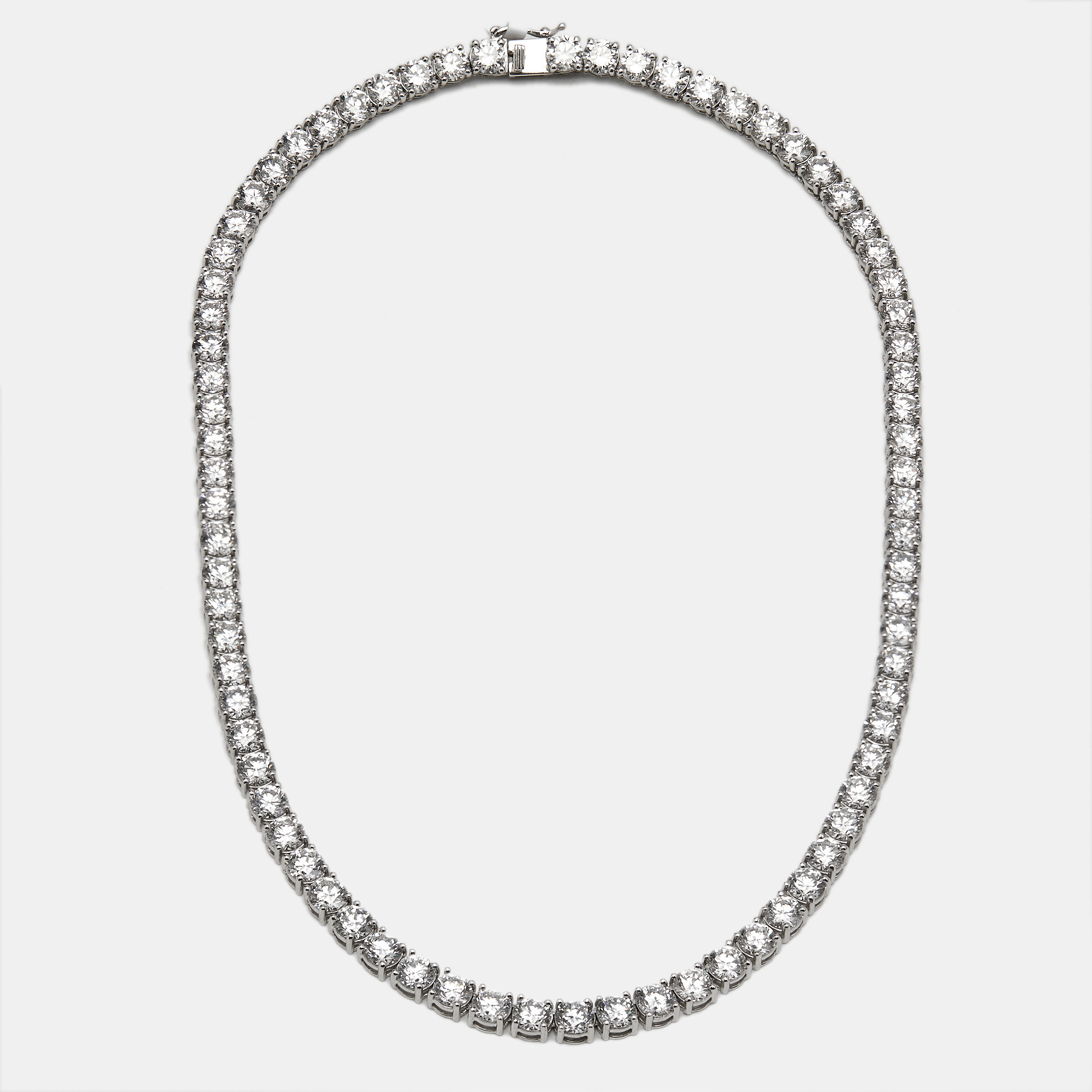

40 cts Round Lab Grown Diamond 18k White Gold Necklace