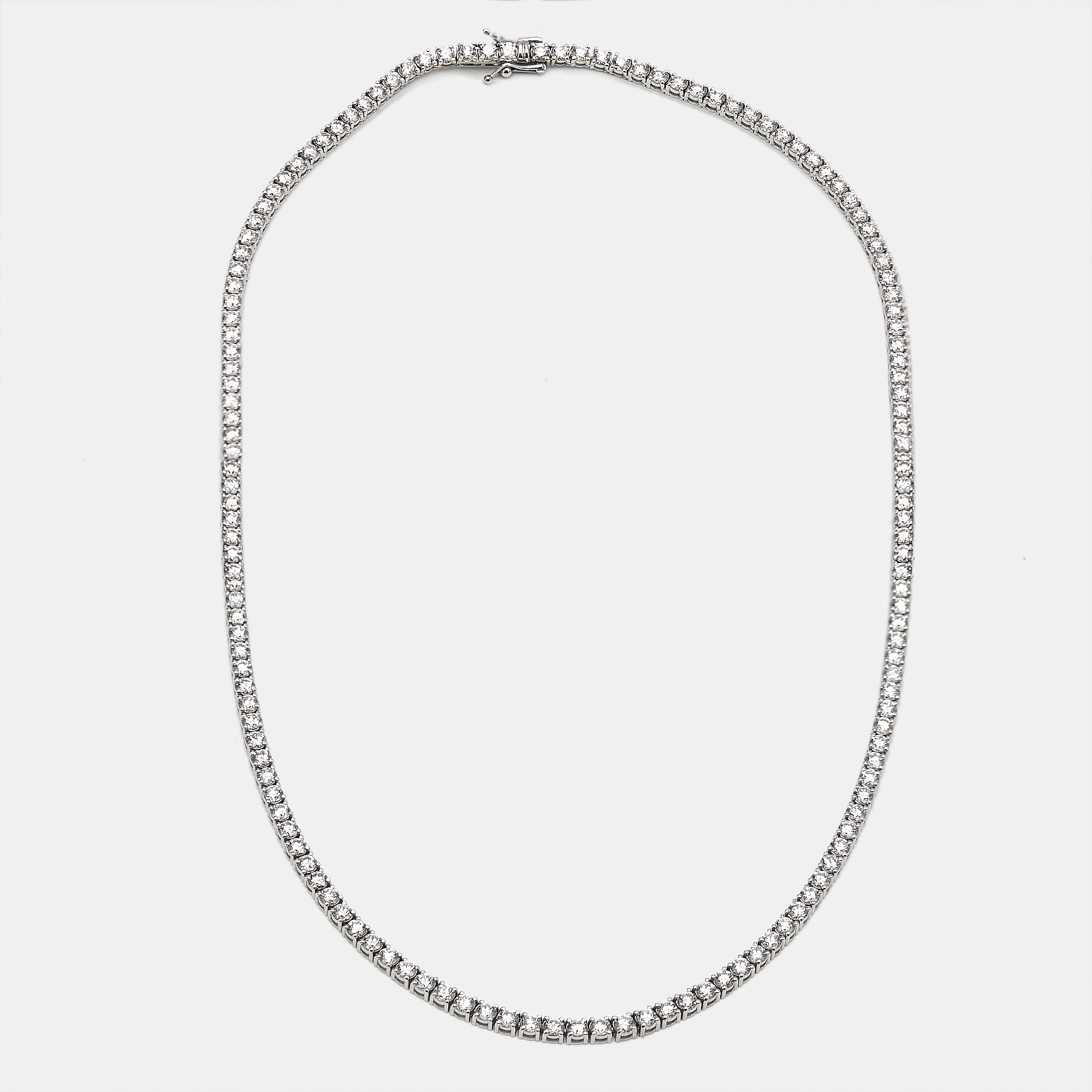 

10.00 cts Round Lab Grown Diamonds 18k White Gold Tennis Necklace