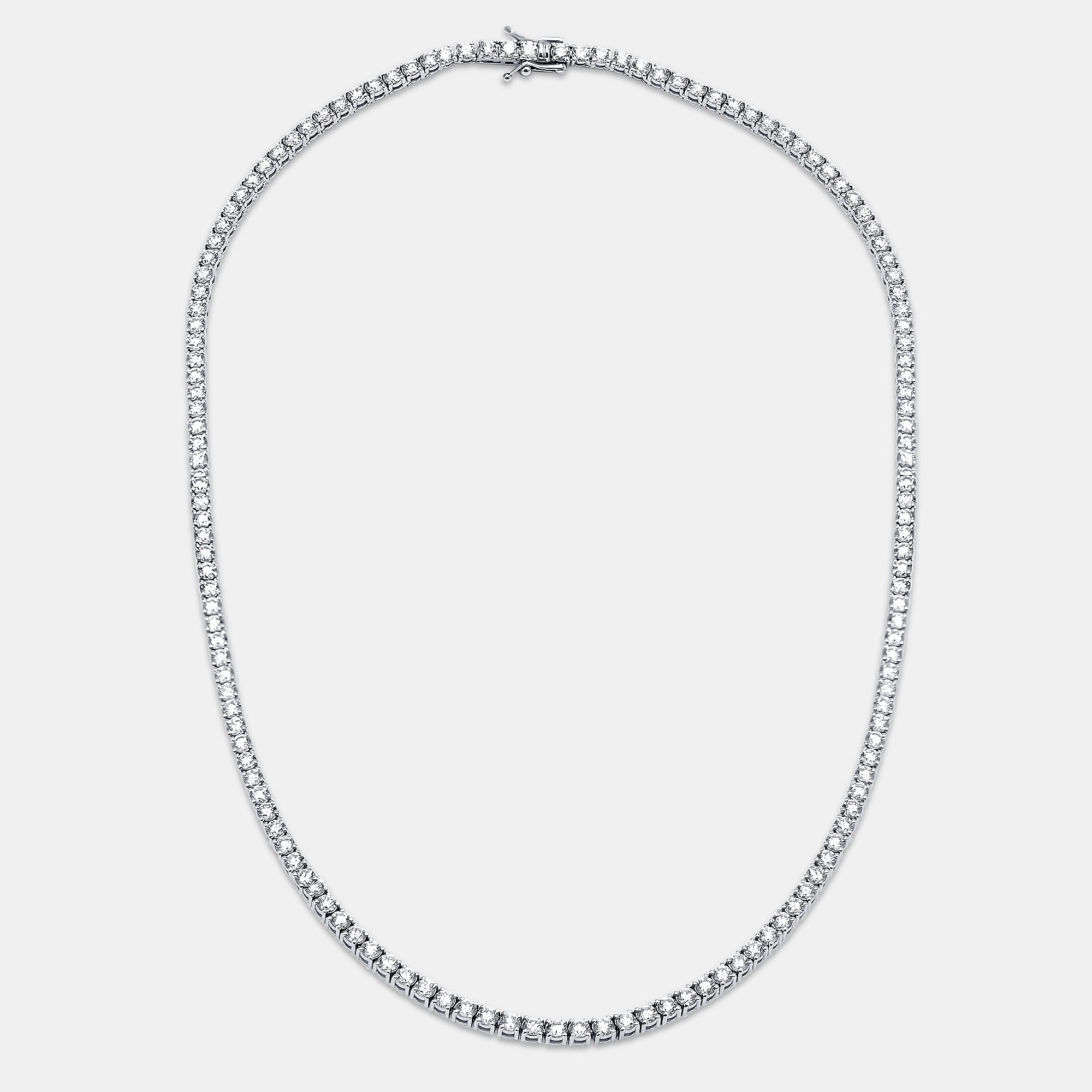 10.00 cts Round Lab Grown Diamonds 18k White Gold Tennis Necklace