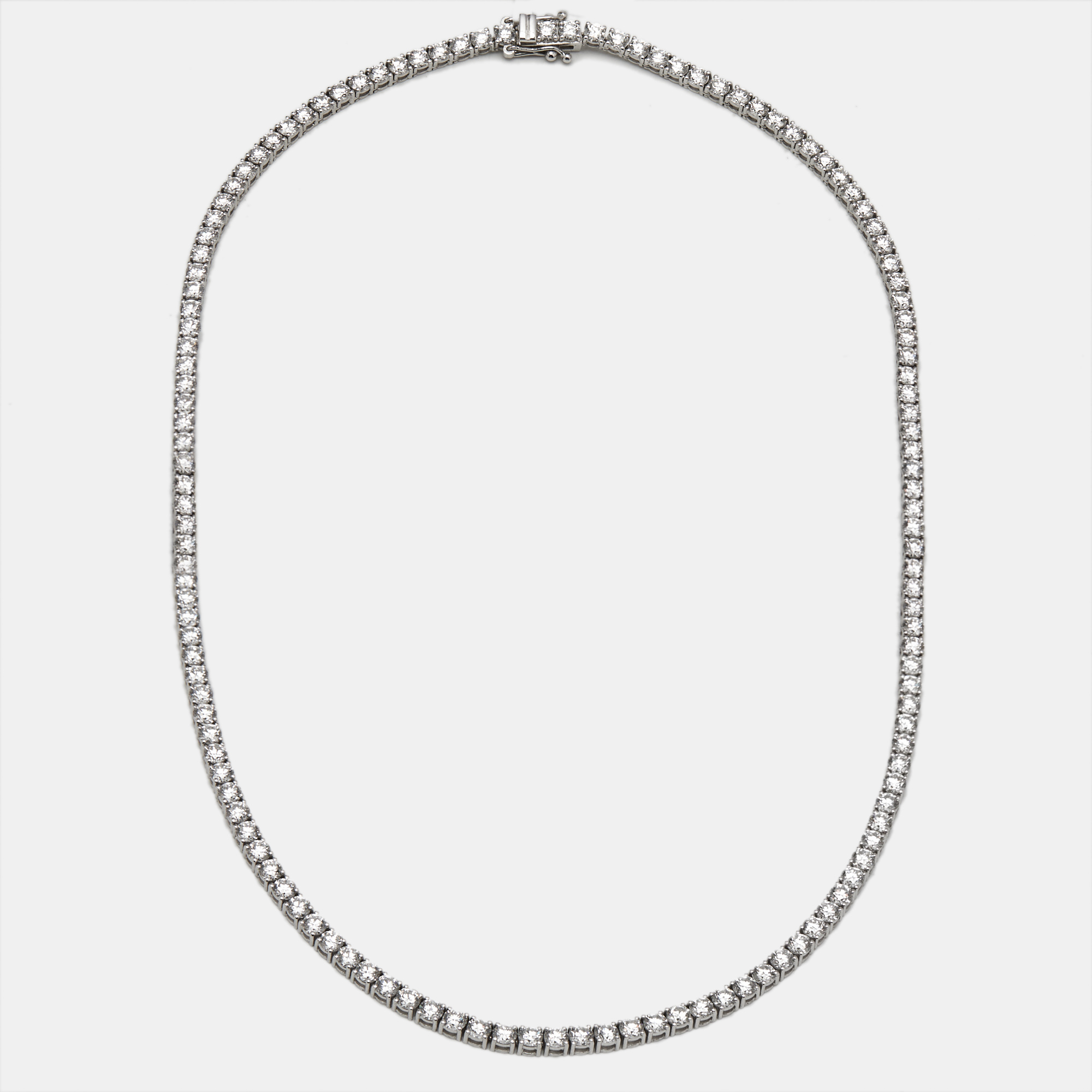 Pre-owned The Diamond Edit 13.00 Cts Round Lab Grown Diamonds 18k White Gold Tennis Necklace