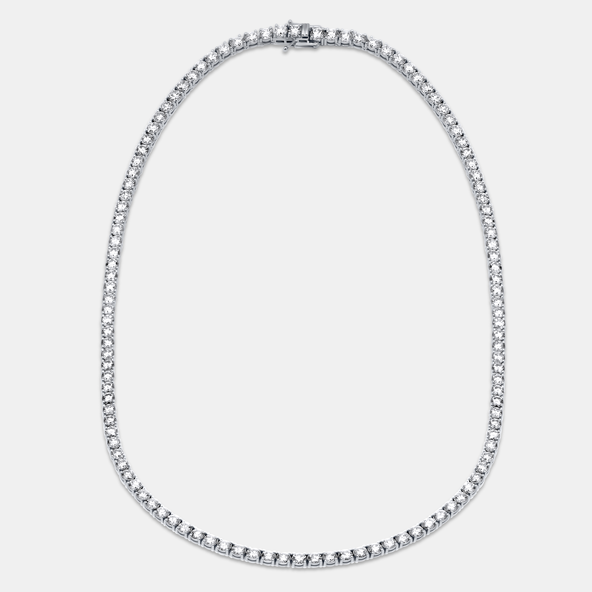 17.50 cts Round Lab Grown Diamonds 18k White Gold Tennis Necklace