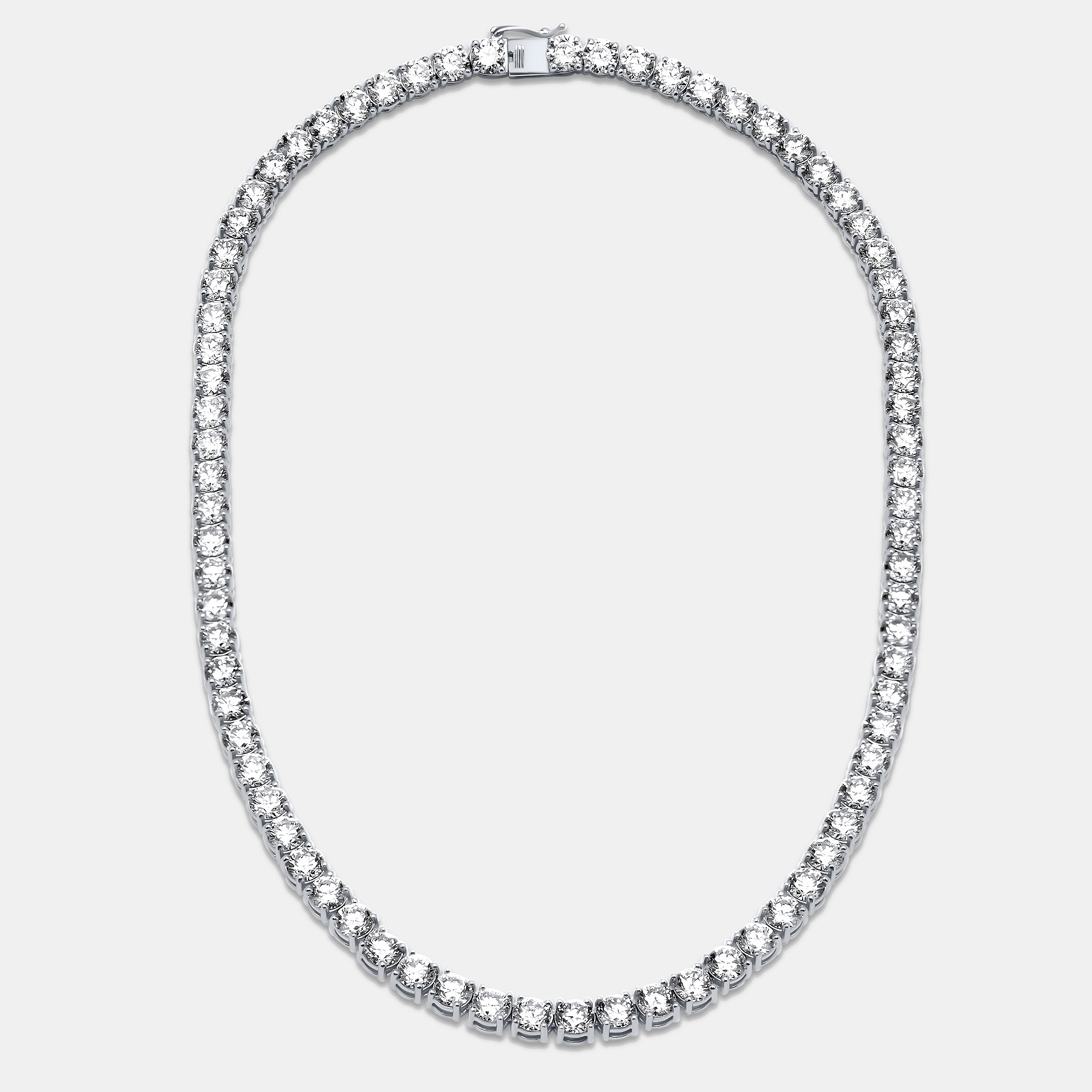 40.00 cts Round Lab Grown Diamonds 18k White Gold Tennis Necklace