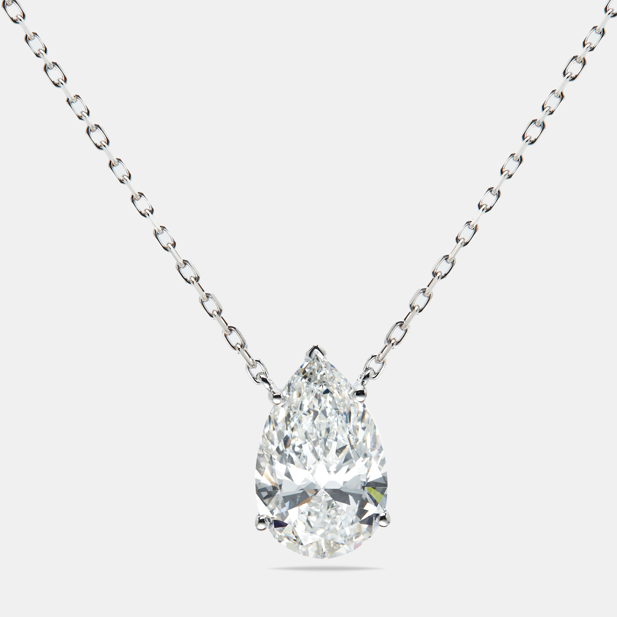 

8.00 cts Pear Brilliant Cut Lab Grown Diamond 18k White Gold Chain Necklace