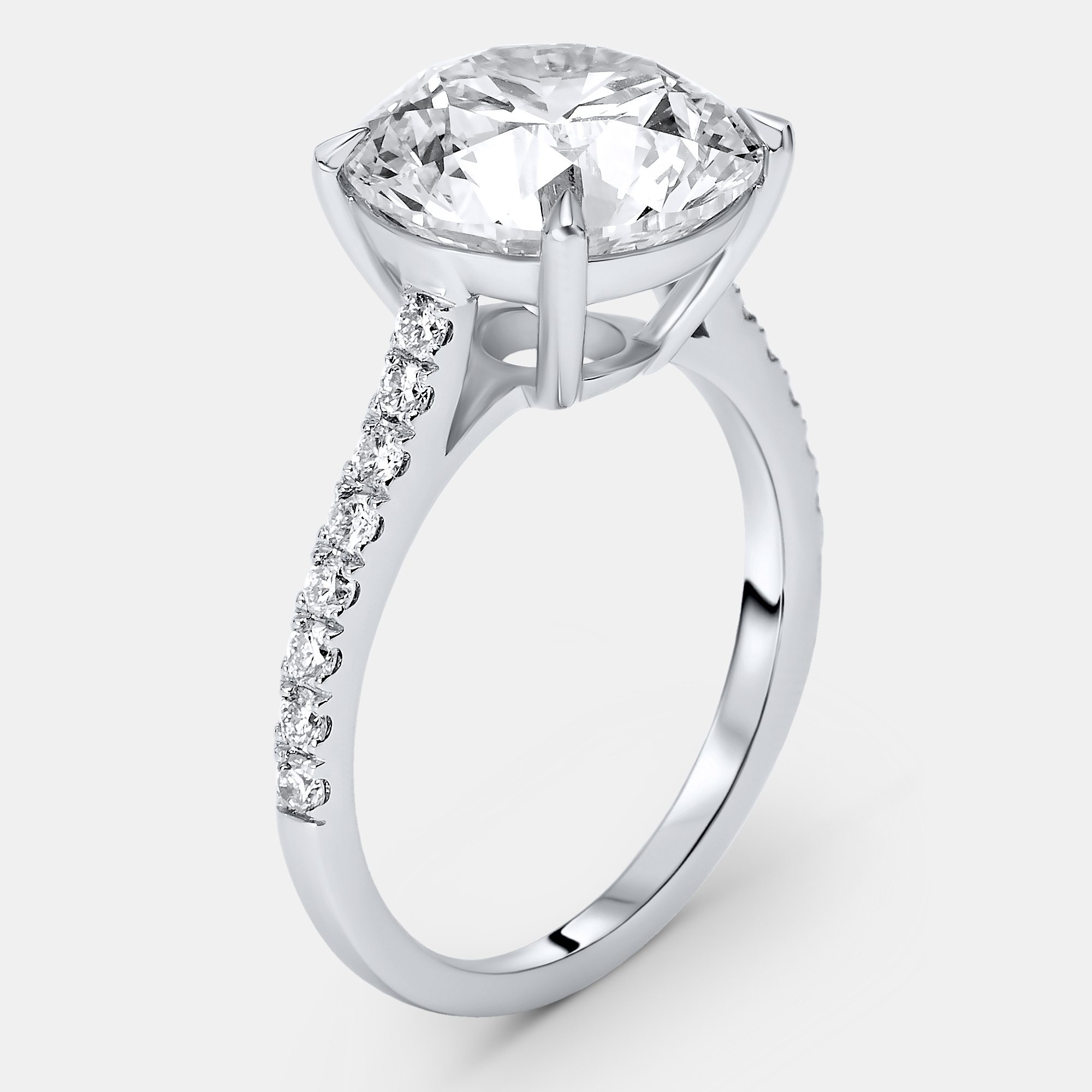 

3.30 cts Round Brilliant Lab Grown Diamonds 18k White Gold Ring Size