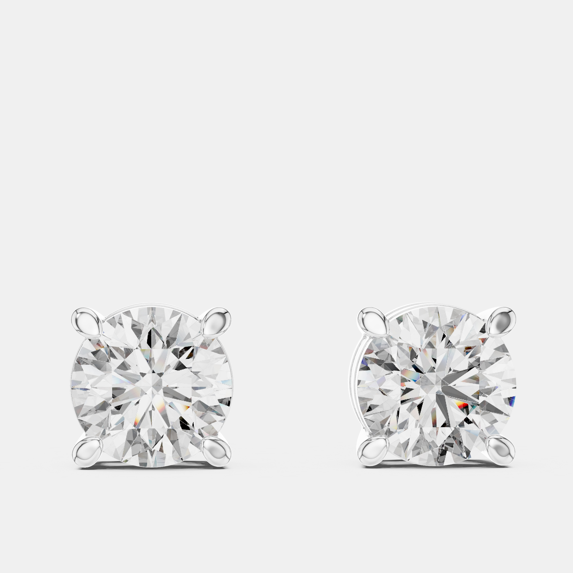 

1.00 ct Round 18k White Gold Solitaire Lab Grown Diamond Single Stud Earrings