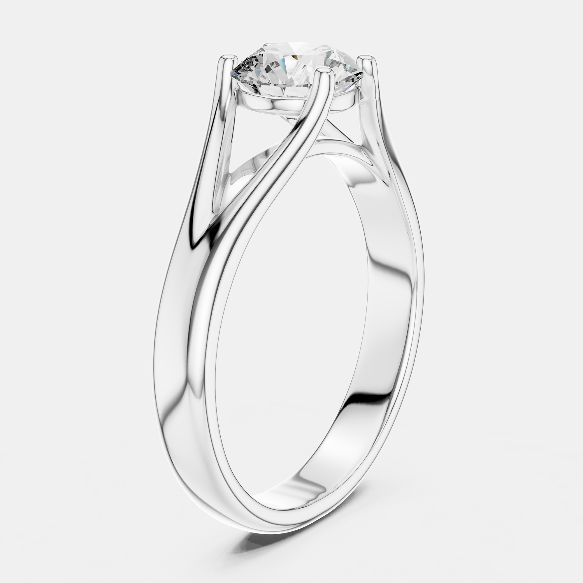 

5.00 ct Round 18k White Gold Solitaire Lab Grown Diamond Band Size