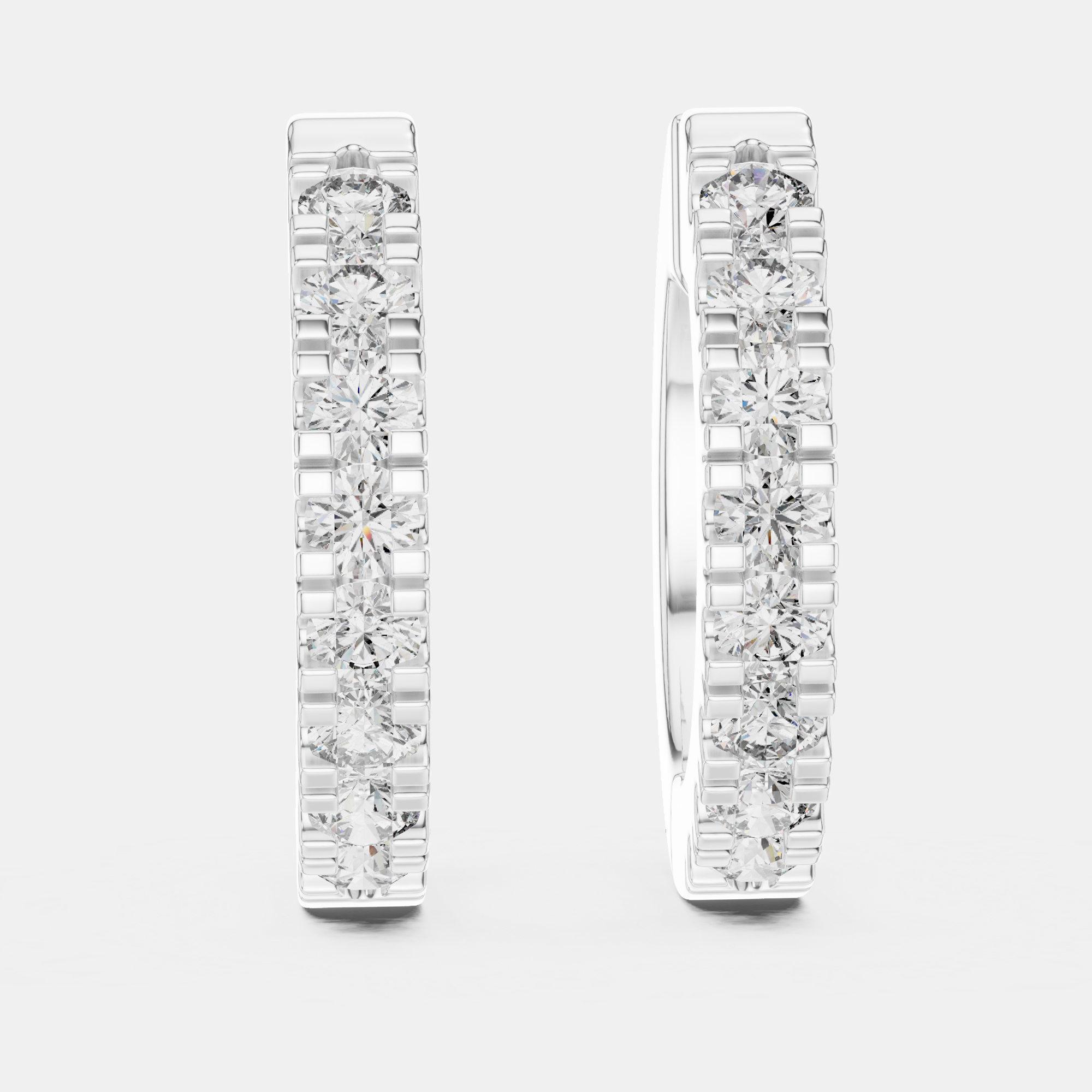 

0.60 ct Round Cut 18k White Gold Lab Grown Diamond Hoop Earrings