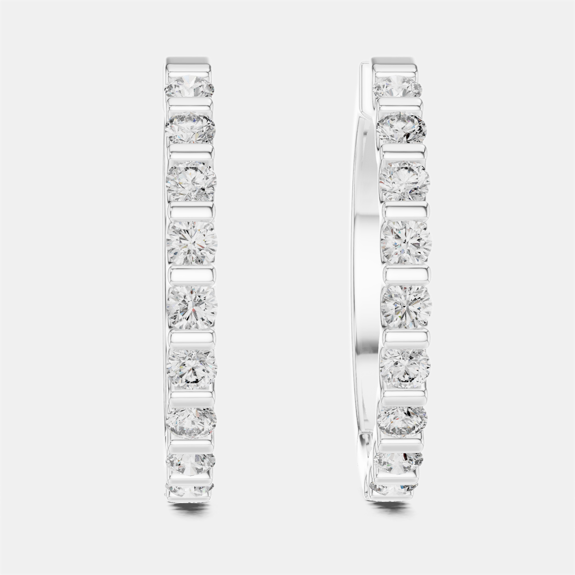 

0.60 ct Round Cut 18k White Gold Lab Grown Diamond Hoop Earrings