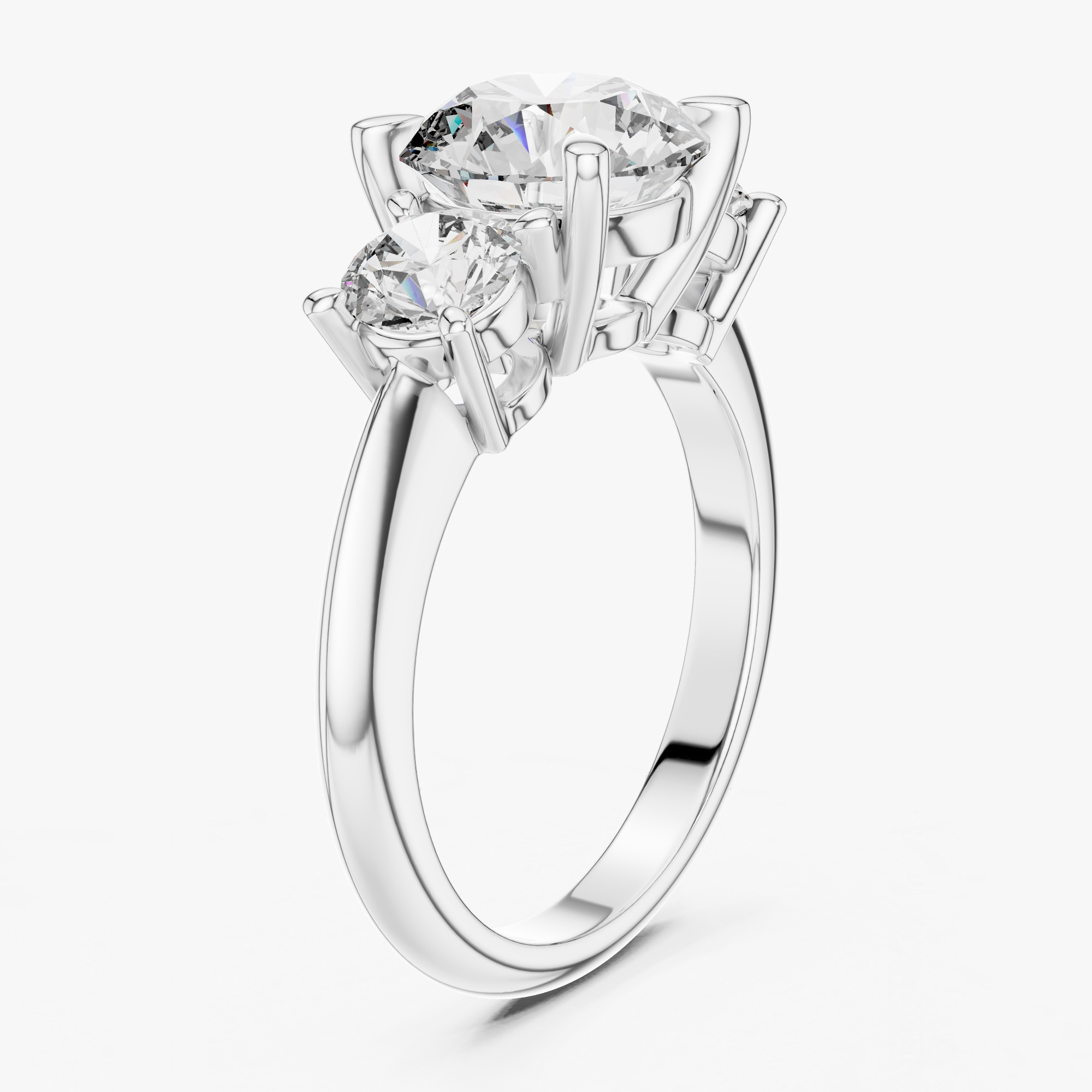 Pre-owned The Diamond Edit 3.00 Cts Round 18k White Gold Lab Grown Diamond Ring Size 53