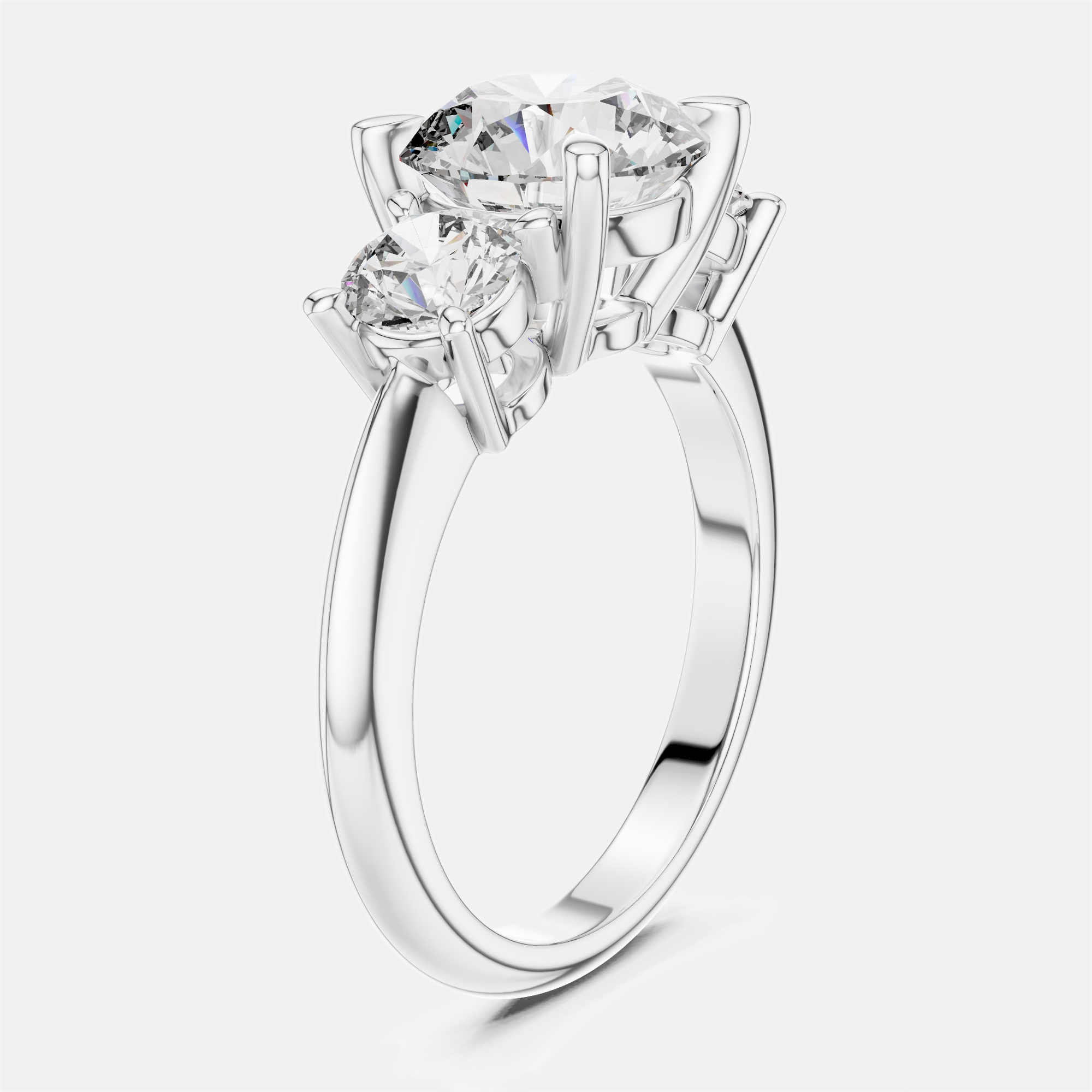 

3.00 cts Round 18k White Gold Lab Grown Diamond Ring Size