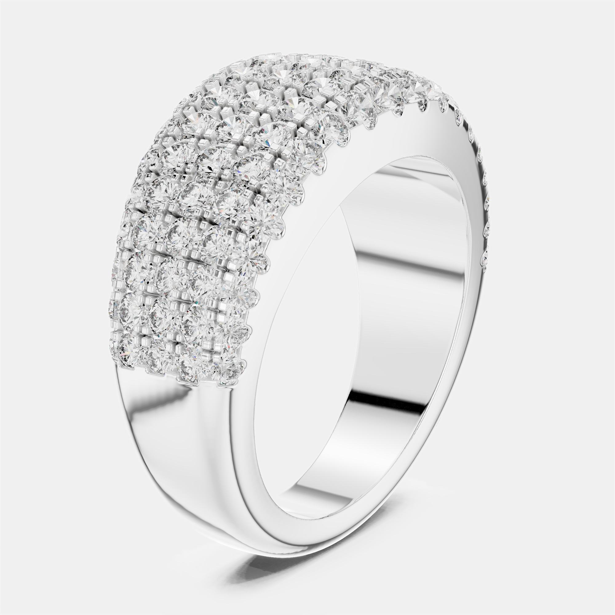 

2.00 Fancy Round Cut 18k White Gold Lab Grown Diamond Ring Size