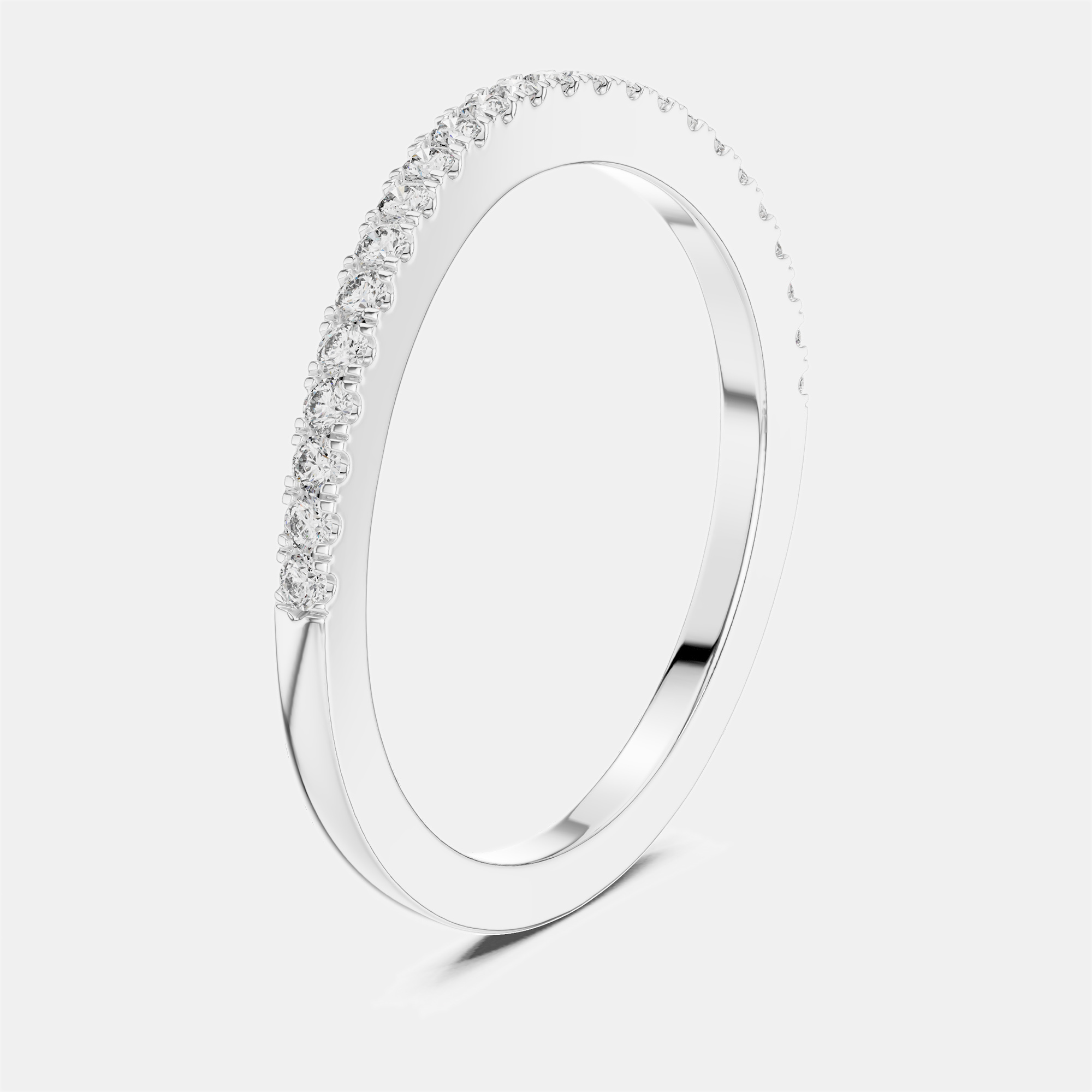 

0.2 ct Side Stack Round Cut 18k White Gold Lab Grown Diamond Ring Size