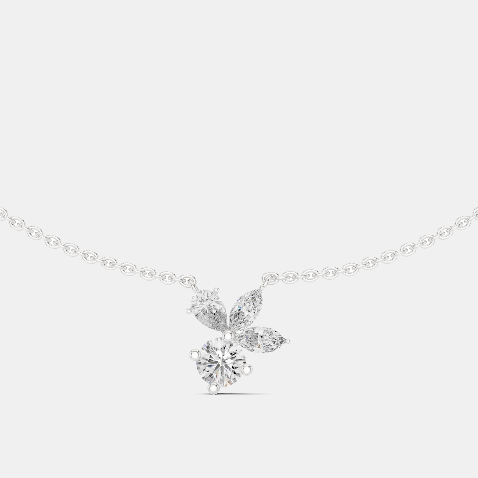 

2.00 cts Fancy Pear Cut 18k White Gold Lab Grown Diamond Pendant Necklace