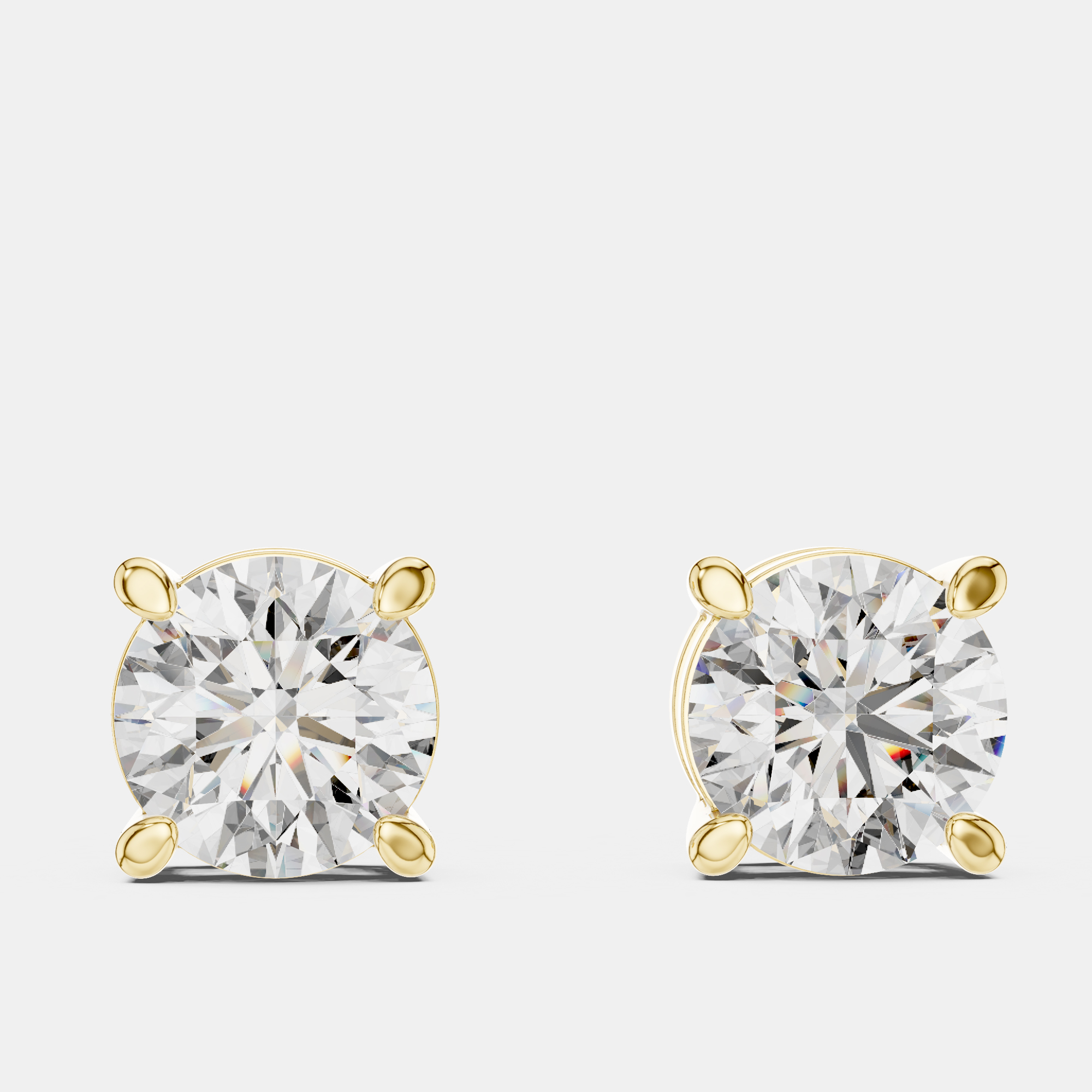 

1.00 cts Round 18k Yellow Gold Solitaire Lab Grown Diamond Single Stud Earrings