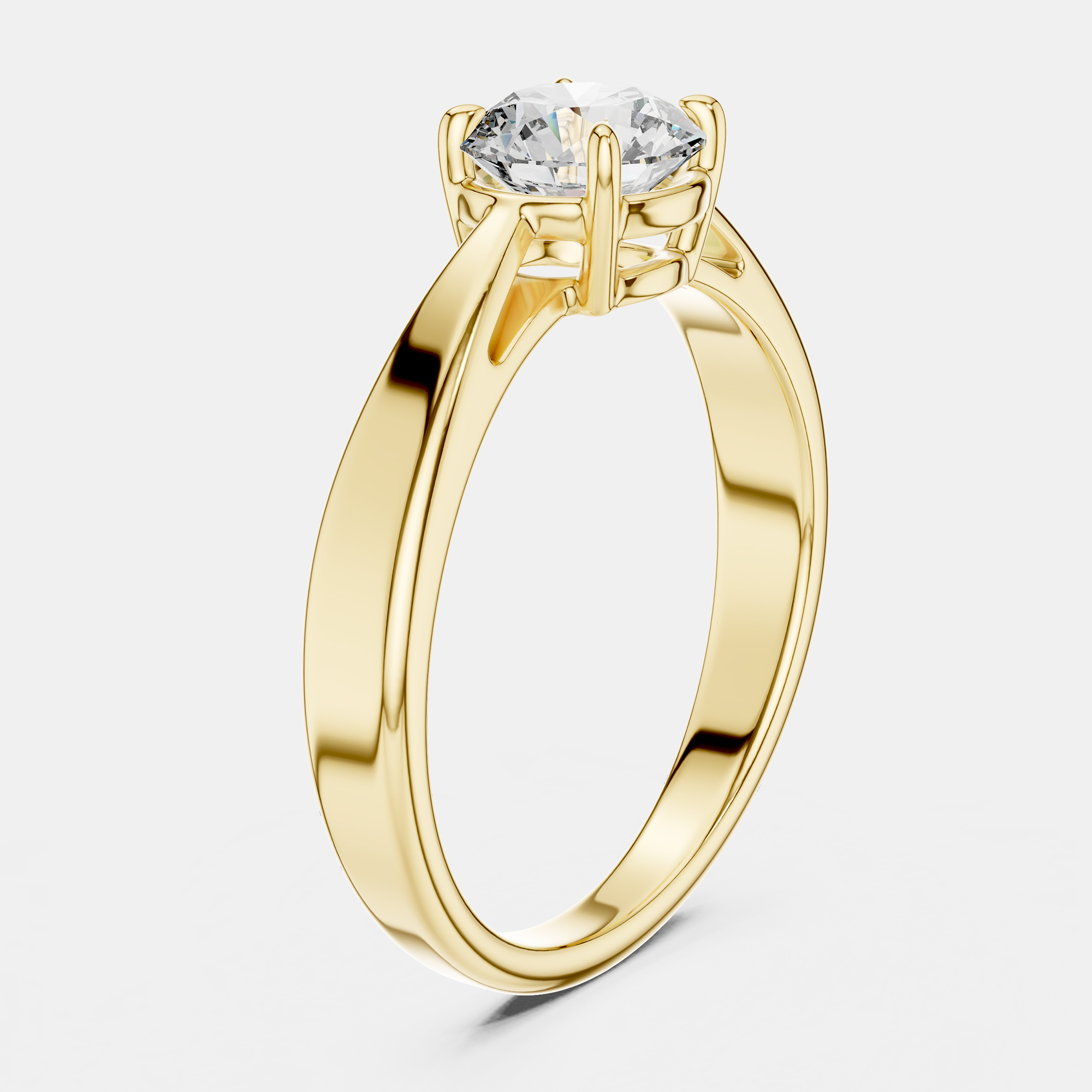 

5.00 cts Round 18k Yellow Gold Solitaire Lab Grown Diamond Band Size