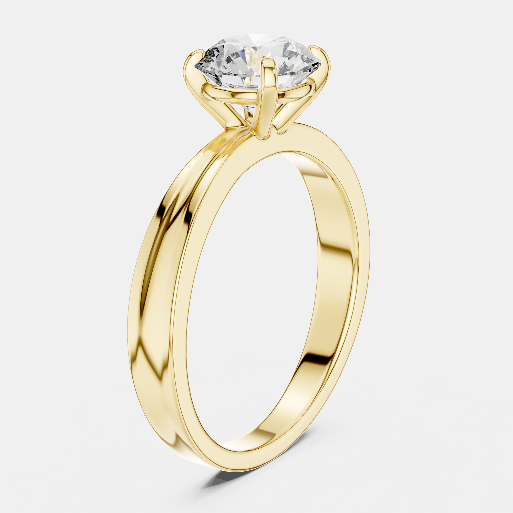 

3.00 cts Round 18k Yellow Gold Lab Grown Diamonds Solitaire Diamond Band Size