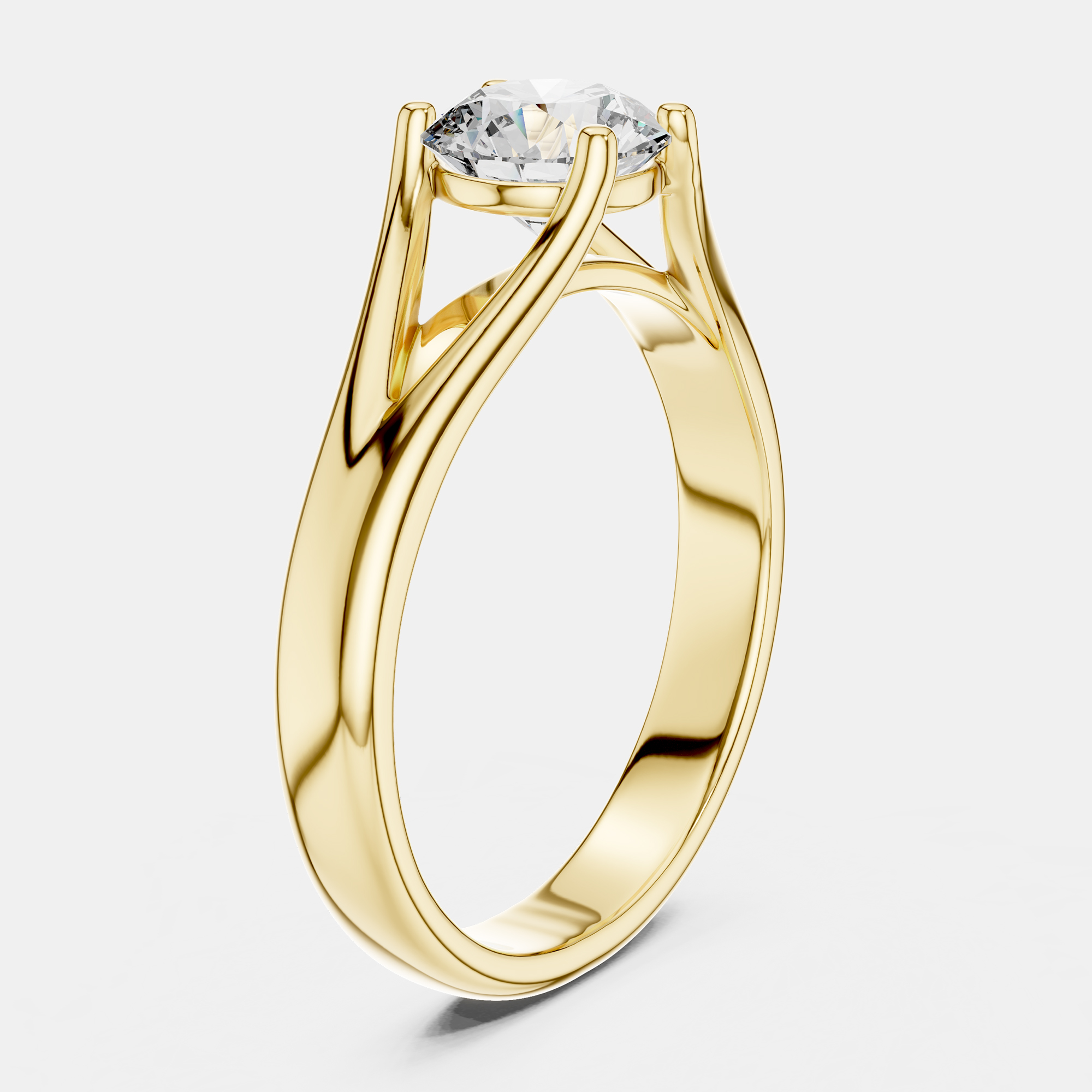 

5.00 cts Round 18k Yellow Gold Solitaire Lab Grown Diamond Band Size