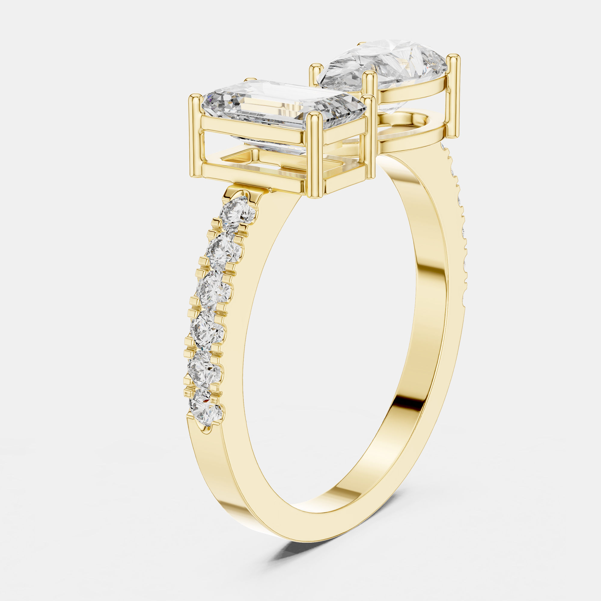 Pre-owned The Diamond Edit 3.00 Cts Multi-shape 18k Yellow Gold Lab Grown Diamond Ring Size 53