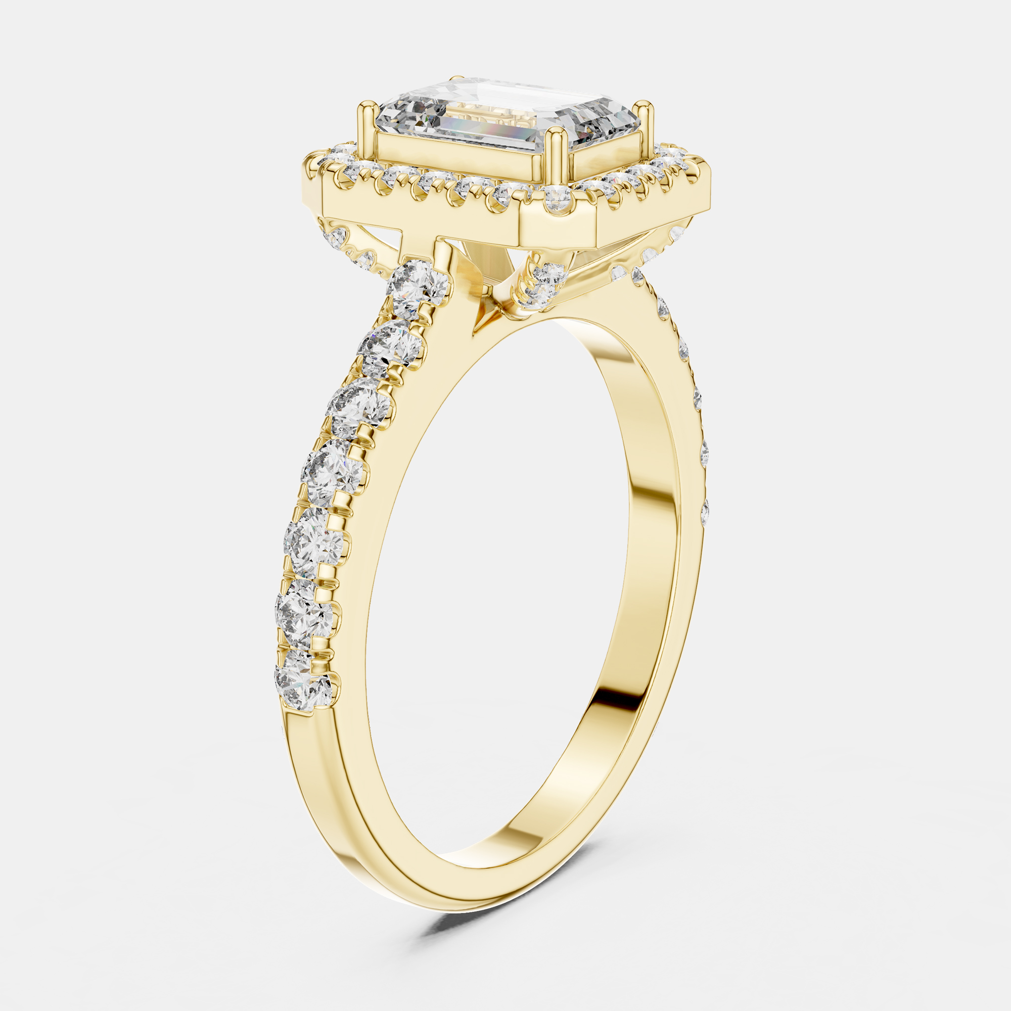 Pre-owned The Diamond Edit 1.00 Cts Center Emerald Cut 18k Yellow Gold Solitaire Lab Grown Diamond Ring Size 53