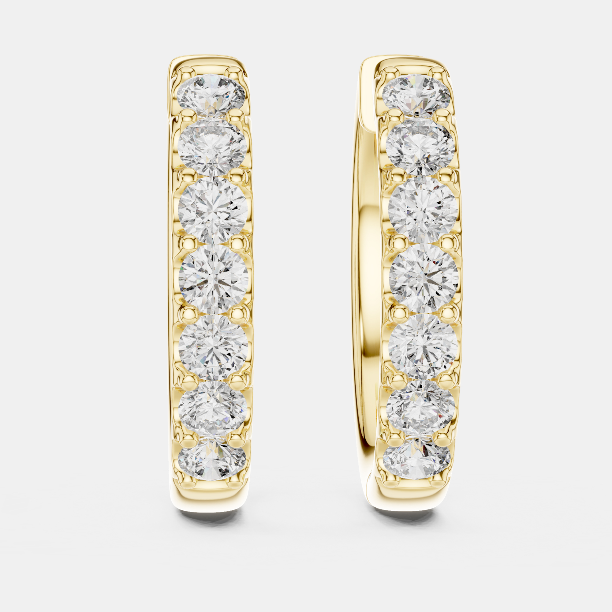 

0.70 cts Round Cut 18k Yellow Gold Lab Grown Diamond Hoop Earrings