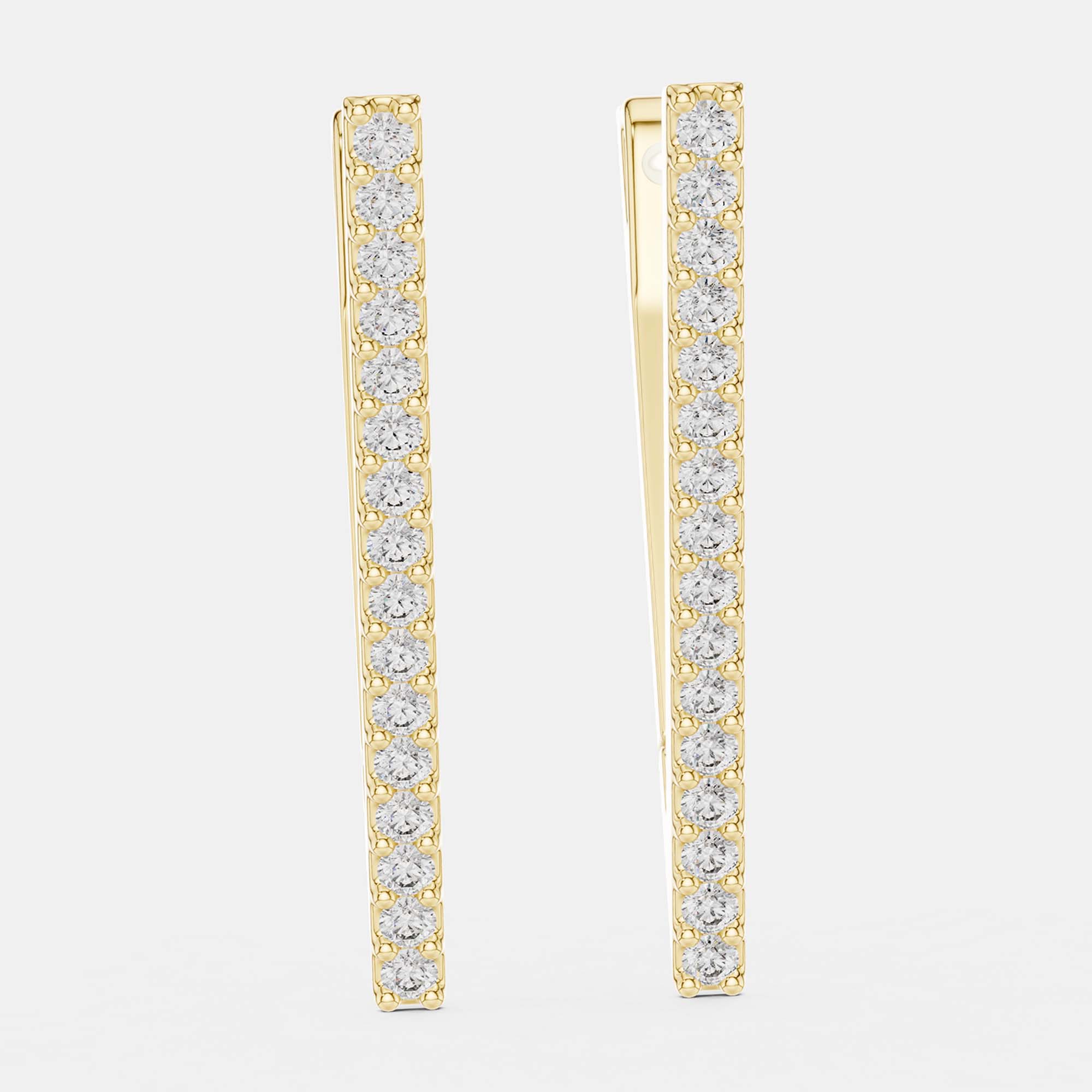 

1.00 cts Round Cut 18k Yellow Gold Lab Grown Diamond Earrings