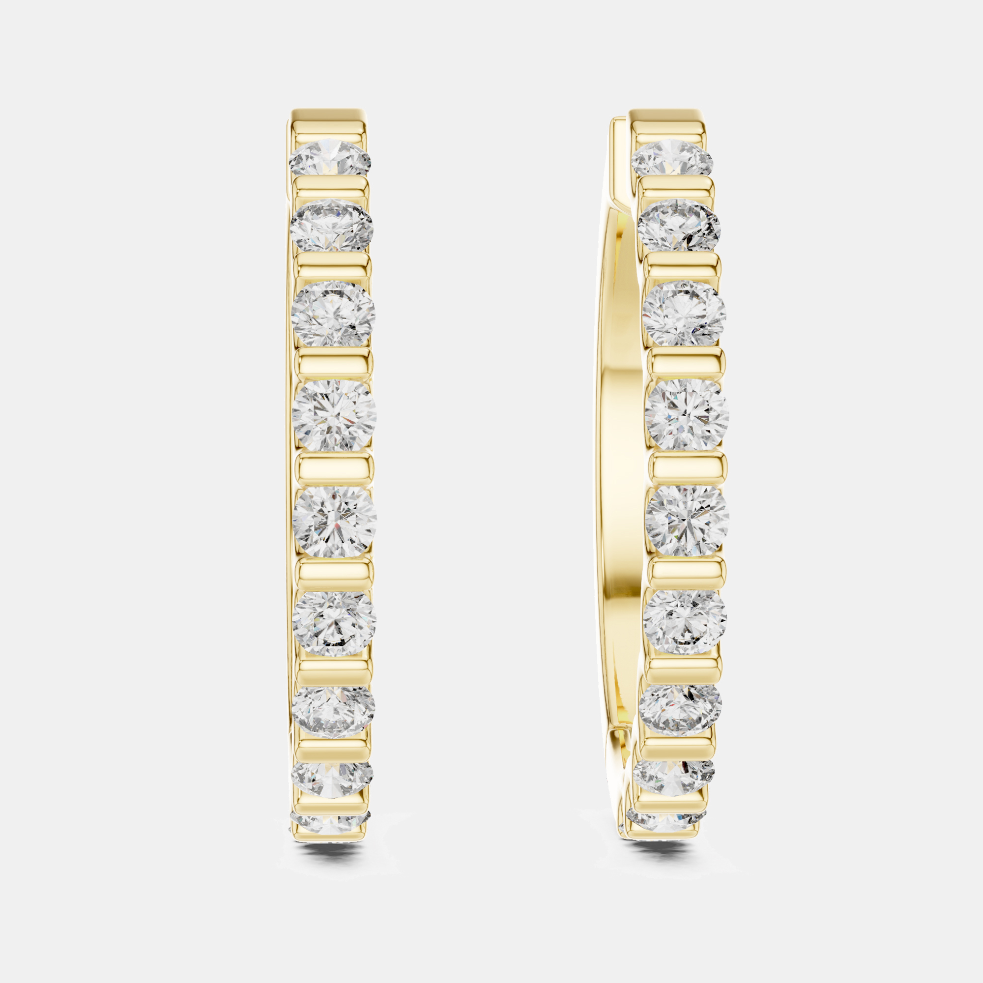 

0.60 cts Round Cut 18k Yellow Gold Lab Grown Diamond Hoop Earrings
