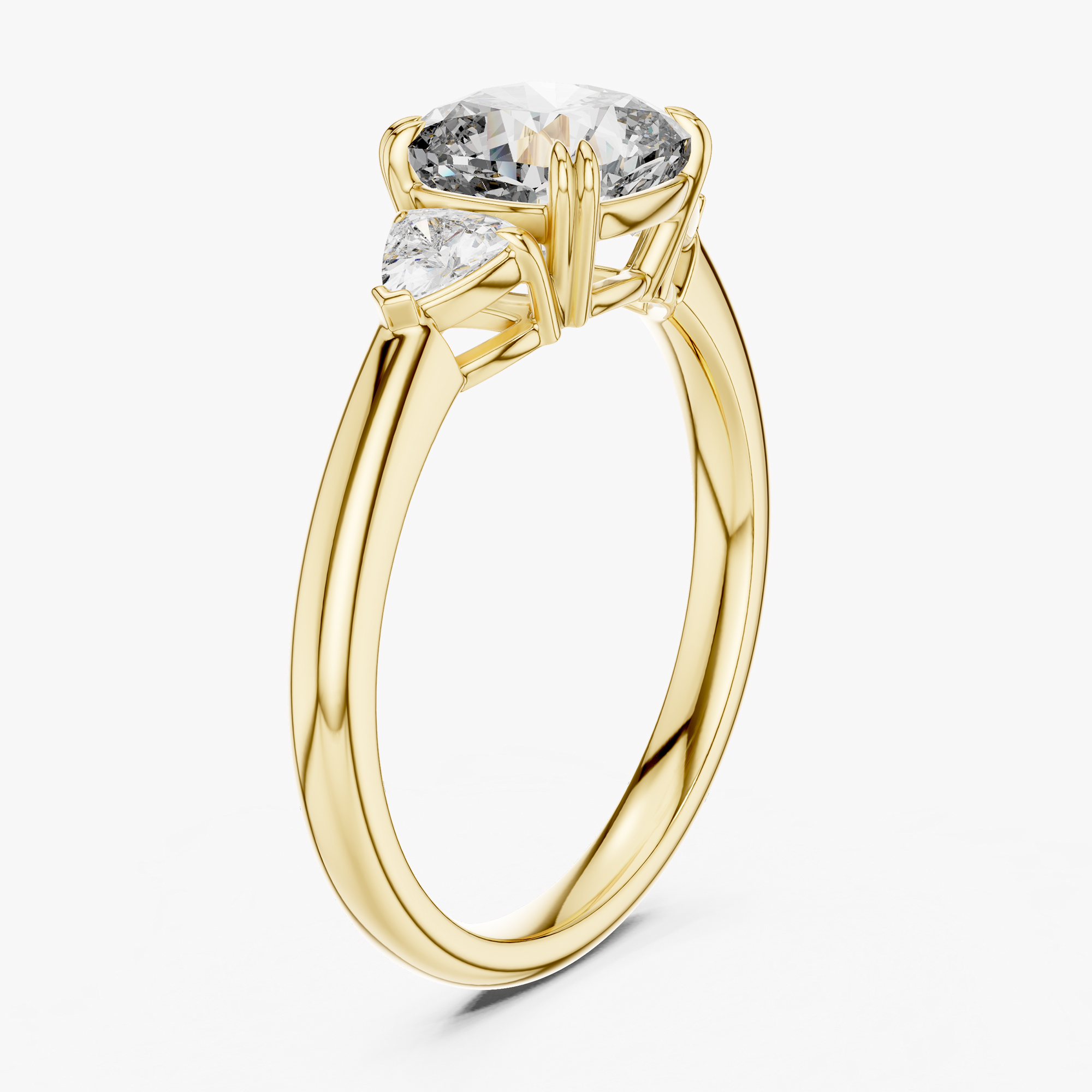 

2.00 cts Cushion & Triangle Cut 18k Yellow Gold Lab Grown Diamond Ring Size