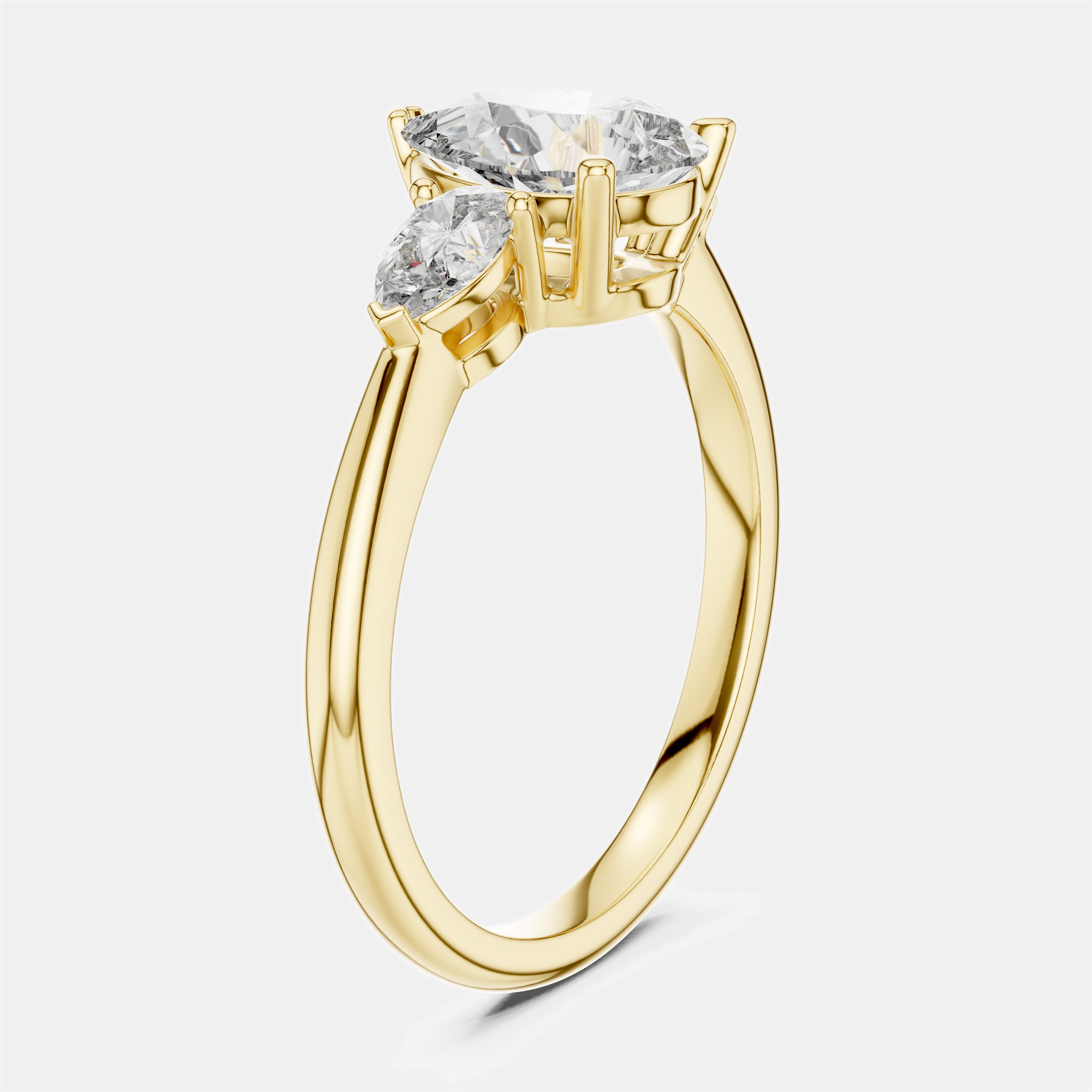 

1.50 cts Pear Cut 18k Yellow Gold Lab Grown Diamond Ring Size