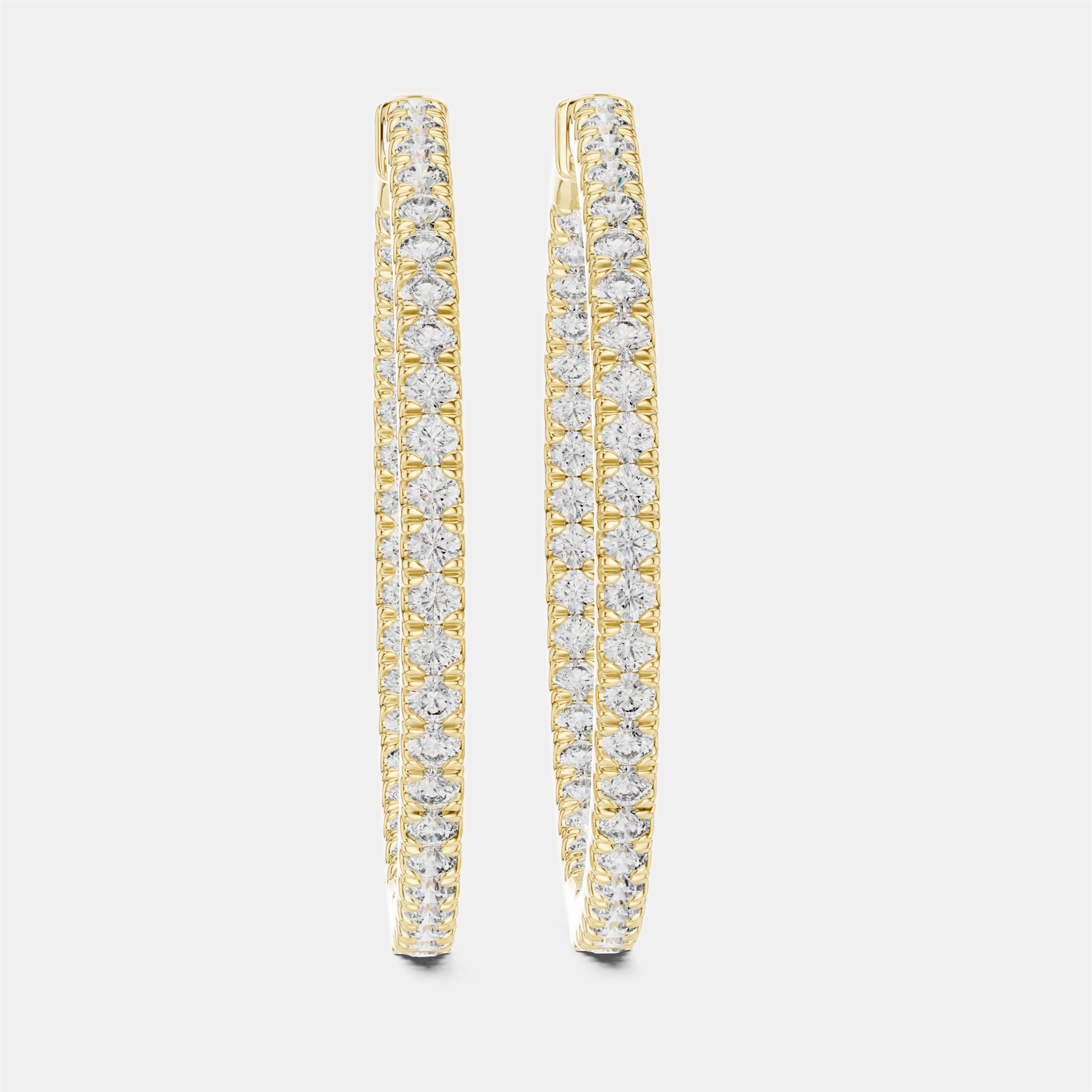 

1.00 cts Round Cut 18k Yellow Gold Lab Grown Diamond Hoop Earrings