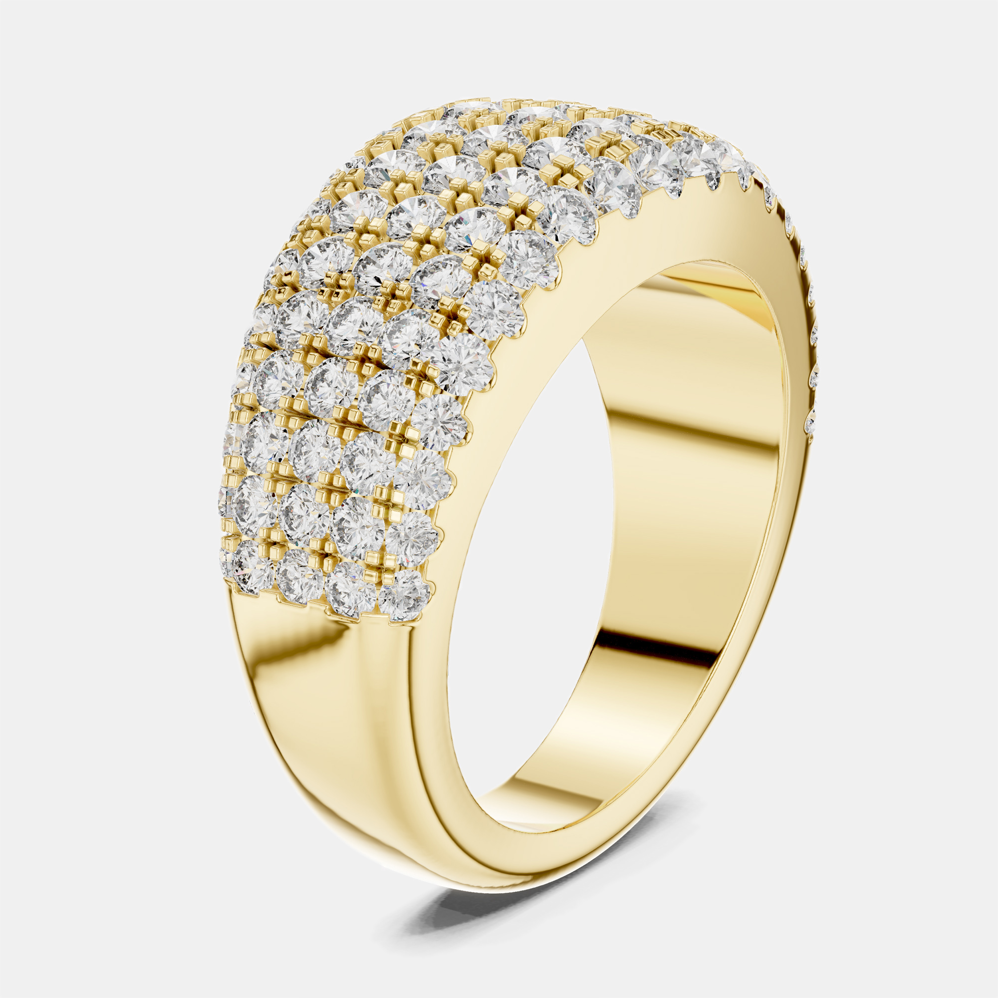 

2.00 Fancy Round Cut 18k Yellow Gold Lab Grown Diamond Ring Size