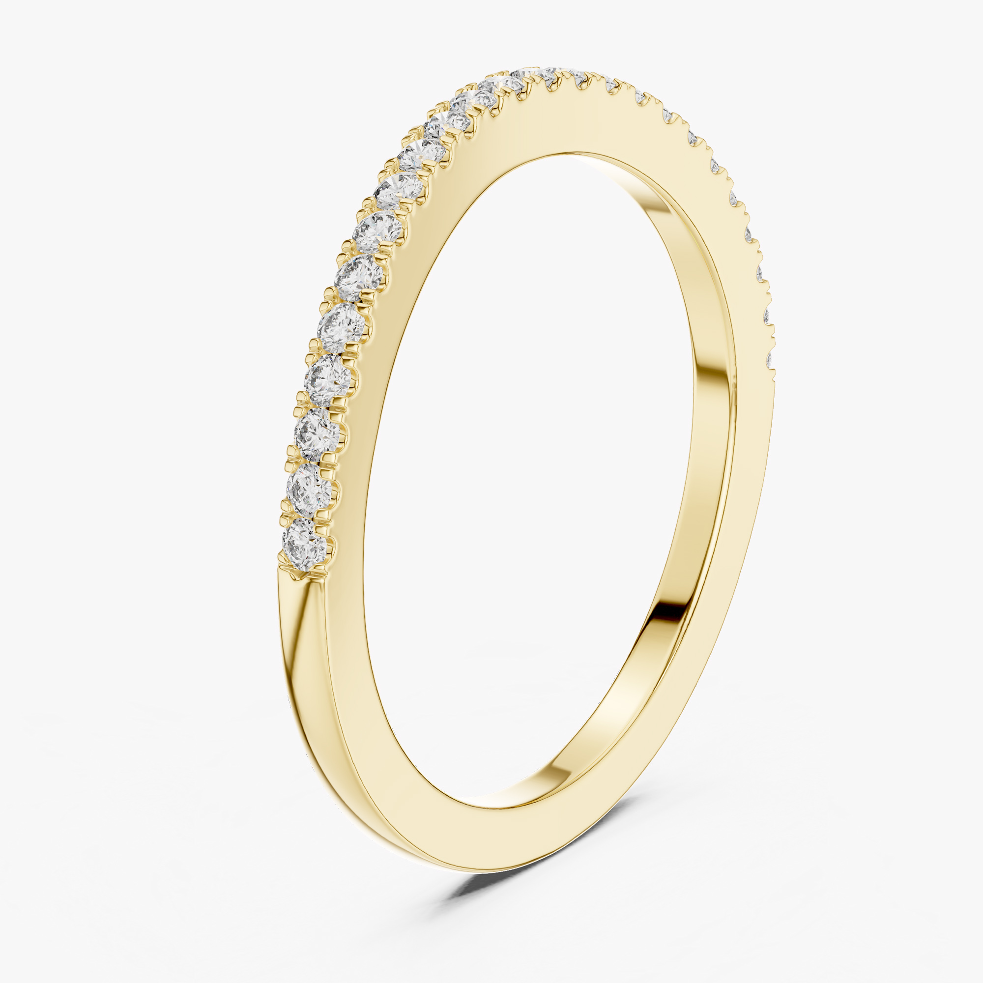 Pre-owned The Diamond Edit 0.2 Cts Side Stack Round Cut 18k Yellow Gold Lab Grown Diamond Ring Size 53