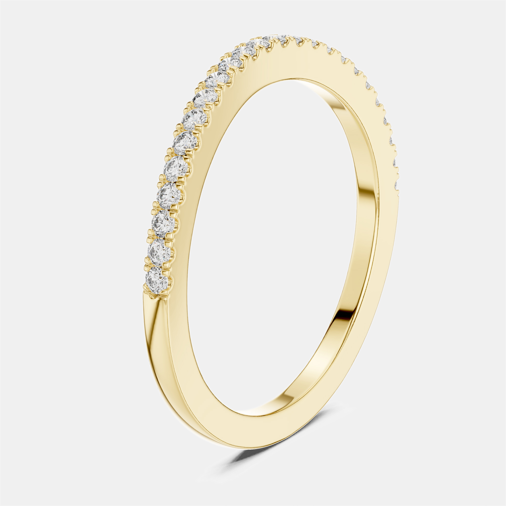 

0.2 cts Side Stack Round Cut 18k Yellow Gold Lab Grown Diamond Ring Size