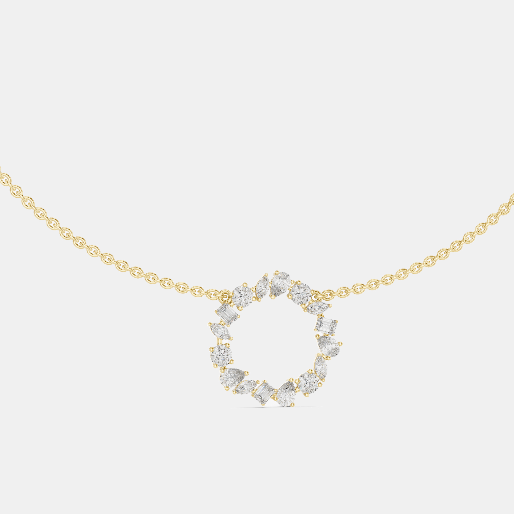 

1.50 cts Mixed Shape Fancy Cut 18k Yellow Gold Lab Grown Diamond Pendant