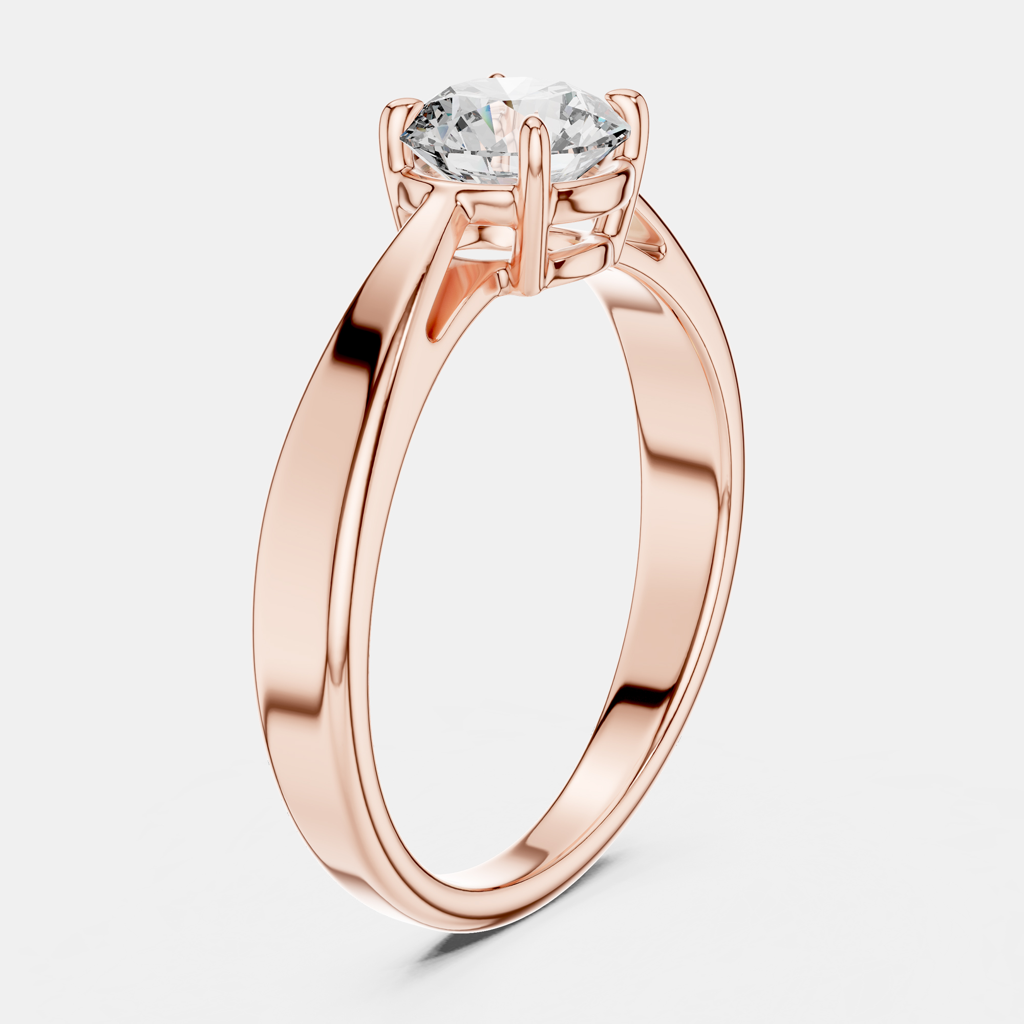 Pre-owned The Diamond Edit 5.00 Cts Round 18k Rose Gold Solitaire Lab Grown Diamond Band Ring Size 53