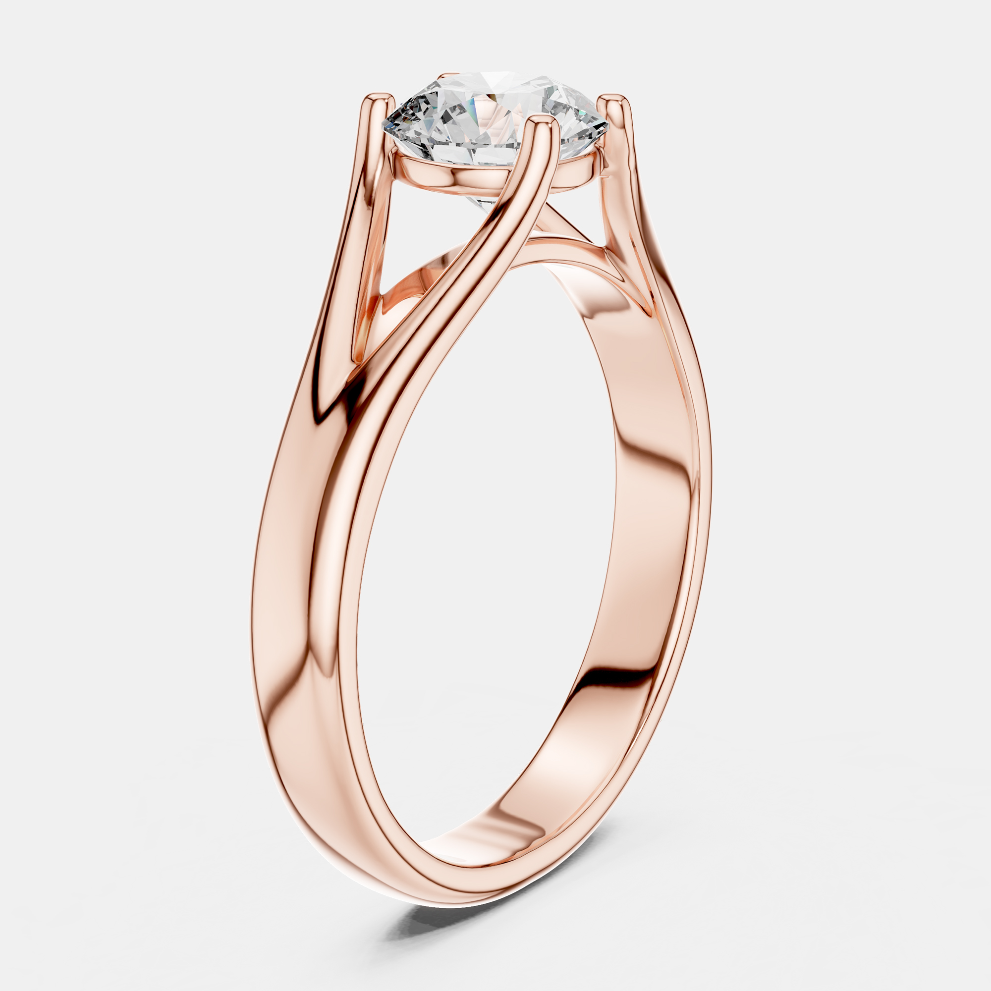 

5.00 cts Round 18k Rose Gold Solitaire Lab Grown Diamond Band Size